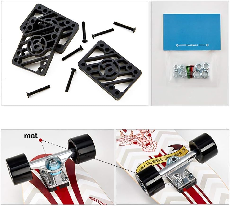 Skateboard 73×20cm Complete Pro Skateboard Deck Double Kick 7 Layer Canadian Maple Wood Adult Tricks Skate Board for Teens Adults Beginners Girls Boys Kids (B)