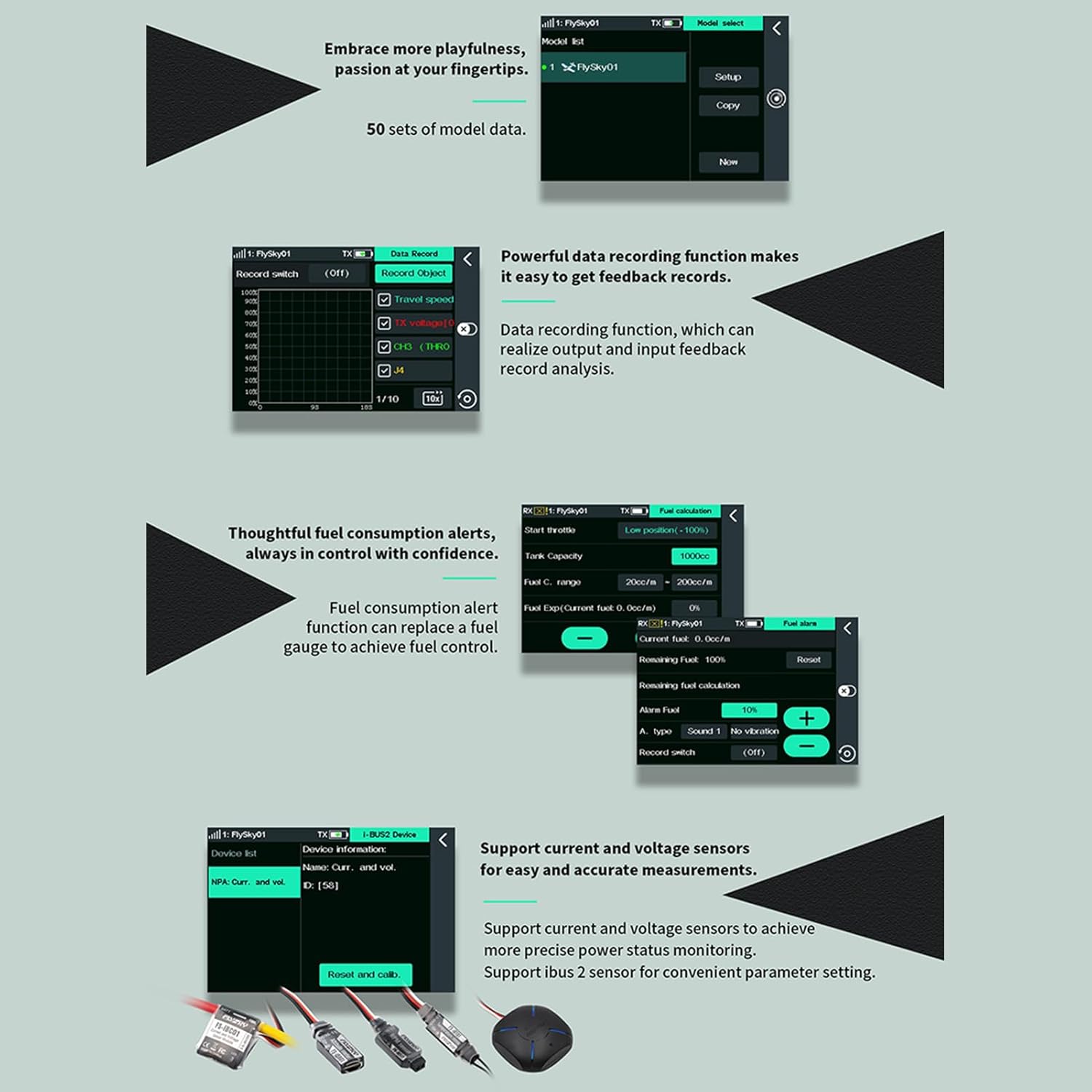 Flysky PL18 Ultra RC Transmitter with FTR8B Receiver Kit, 18 Channel Remote Controller with IPS Touchscreen, Dual Antenna, for Airplane Helicopter Car Boat Robot Glider