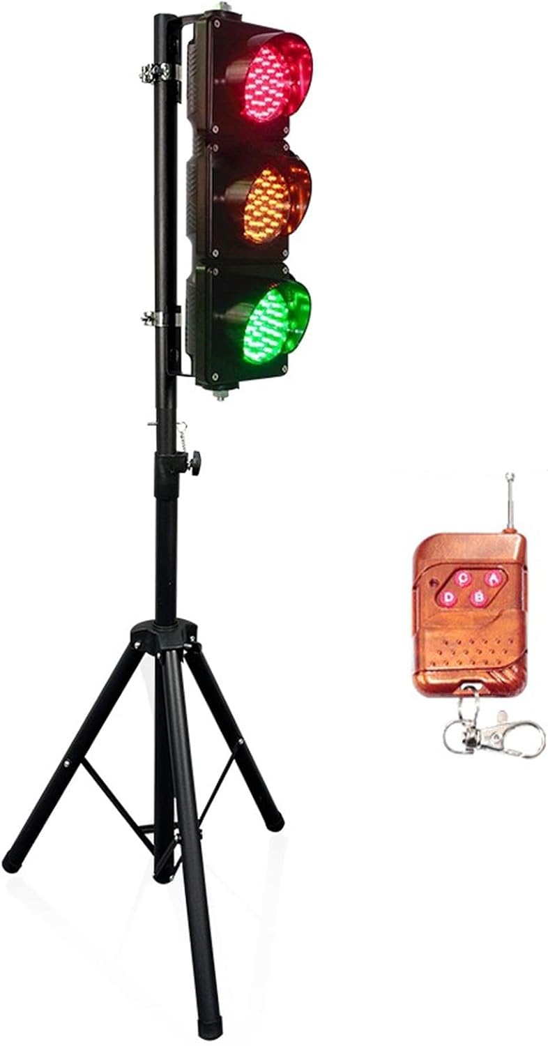 Tripod Traffic Signal Light, LED Traffic Lights, Kids Traffic Light with Remote Control, for School Traffic Safety Education Models, Temporary Construction Sites