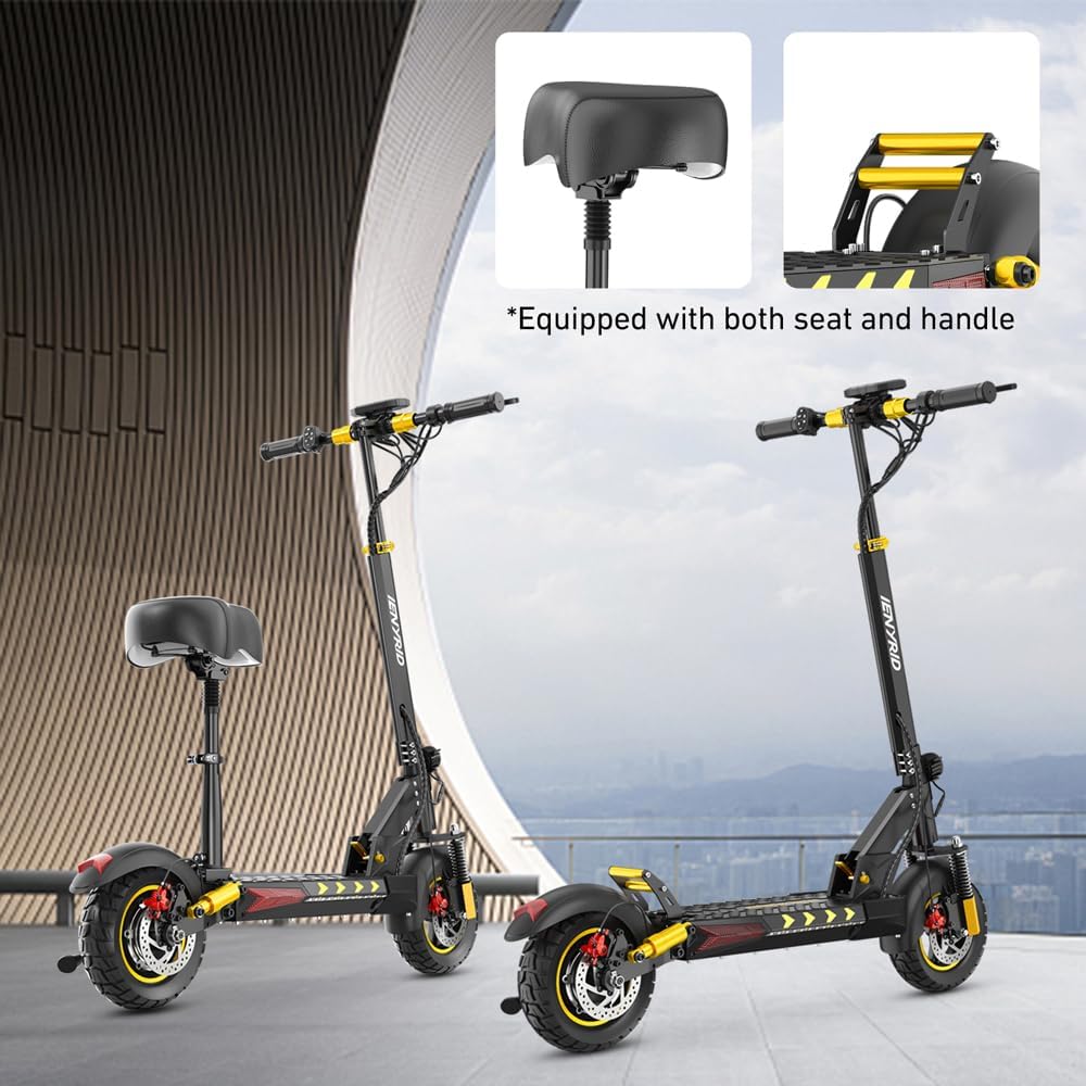 Electric Scooter for Adults with Seat, 1000W Peak Power Foldable Patineta Electrica, Commute eScooter Up to 31 Miles Long Range, 28 MPH Top Speed Motorized Kick Scooters