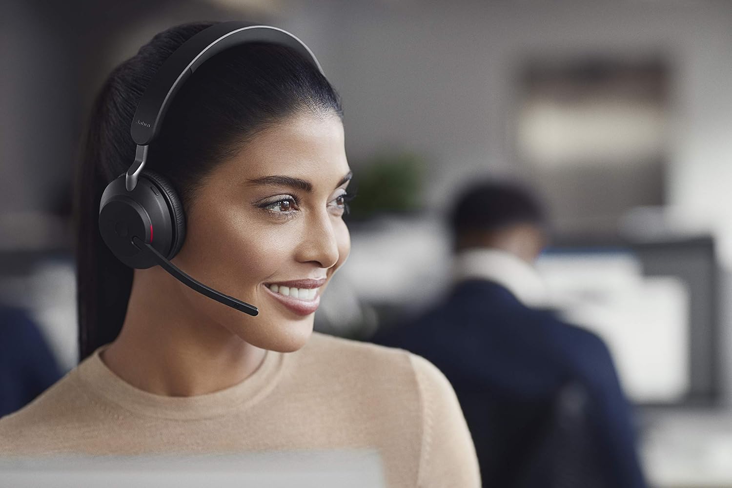 Jabra Evolve2 65 Wireless Headset Certified for MS Teams, Bluetooth Dongle, Compatible with Zoom, Meet, Ideal for Work from Home, Phone Calls, Video Calls, Bundled w/Mobile Wallet, Gold Support