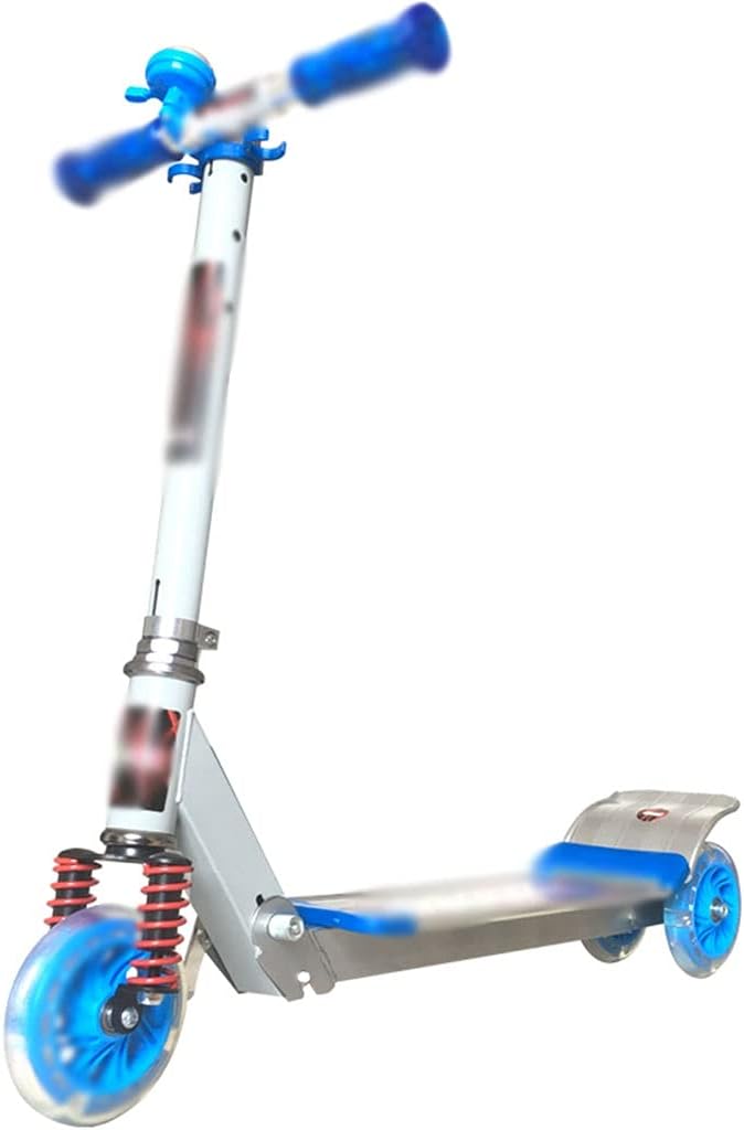 Scooters Adjustable Teenager Scooter Girls Outdoor Sport Scooters, Scooter with Flashing PU Wheels, Park Fitness Kick Scooter (Color : Blue, Size : 70 * 31 * 68-89cm)