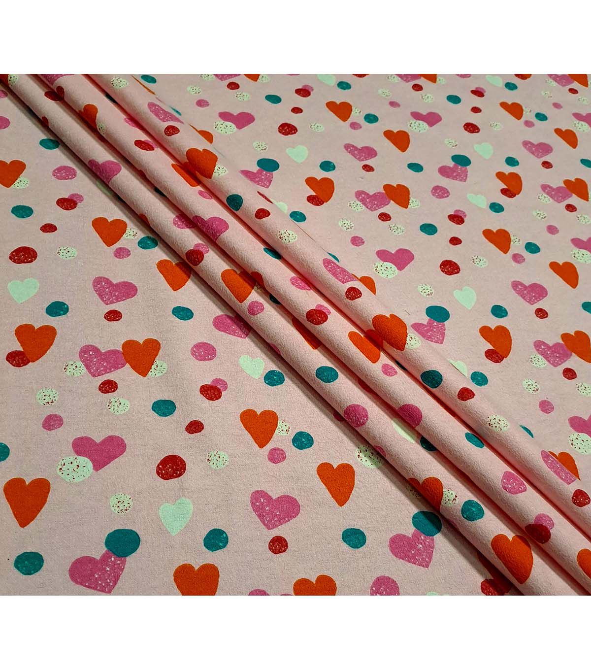 Hearts on Pink Super Snuggle Flannel Fabric by POP!