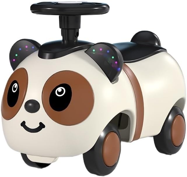 Wiggle Scooter Swing Cars Low Noise Riding Toy with Under-Seat Storage Children Ride on for Preschool Party Toy(Brown)