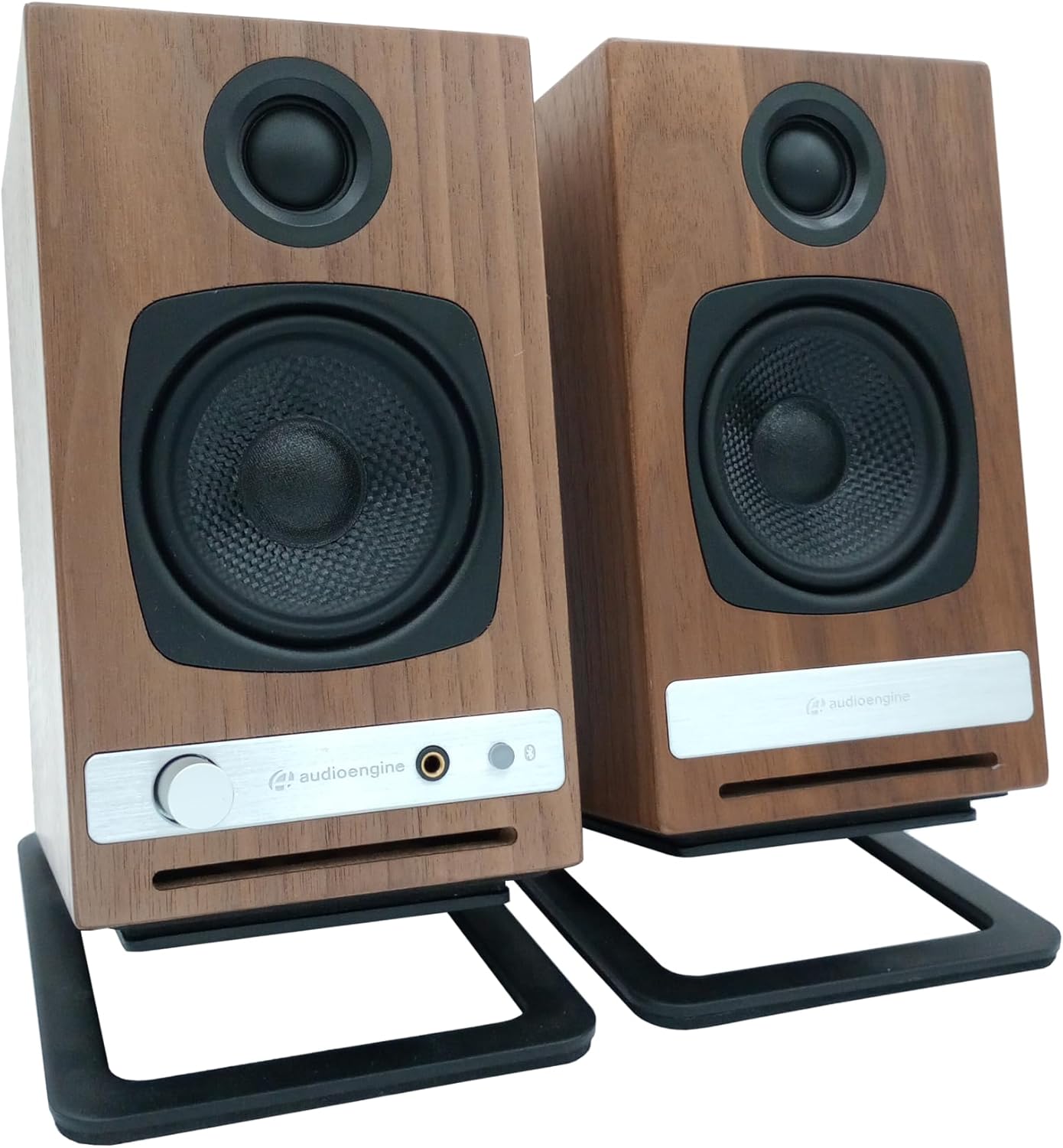 Audioengine A2 HD Walnut Computer Speakers and DS1M Metal Stands