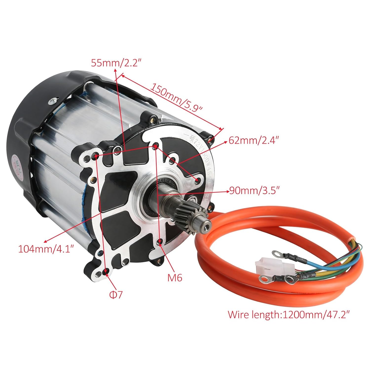 72V 1500W Brushless Differential Motor with Gearbox Transmission and Speed Controller 4900RPM DC Electric Motor Kit for Axle Go Kart ATV Golf Cart Buggy Quad Trike Electric Vehicle Conversion