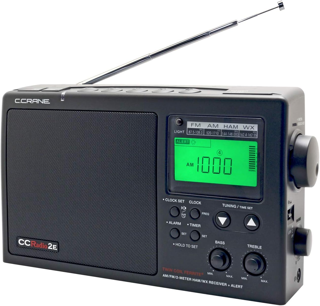 C. Crane CCRadio-2E Enhanced Portable AM FM Weather and 2-Meter Ham Band (Black) CC2BE