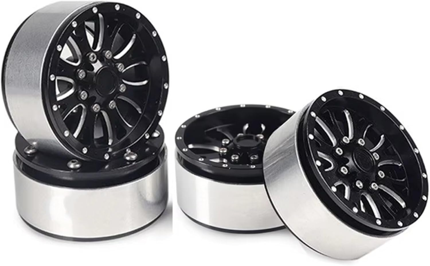 RC Car Parts Compatible with YIKONG YK4082 4012 4014 for TRX-4 1/10 RC Car Upgrade Parts 2.2in Off-Road Tire with Alloy Wheel Hub CNC Carved