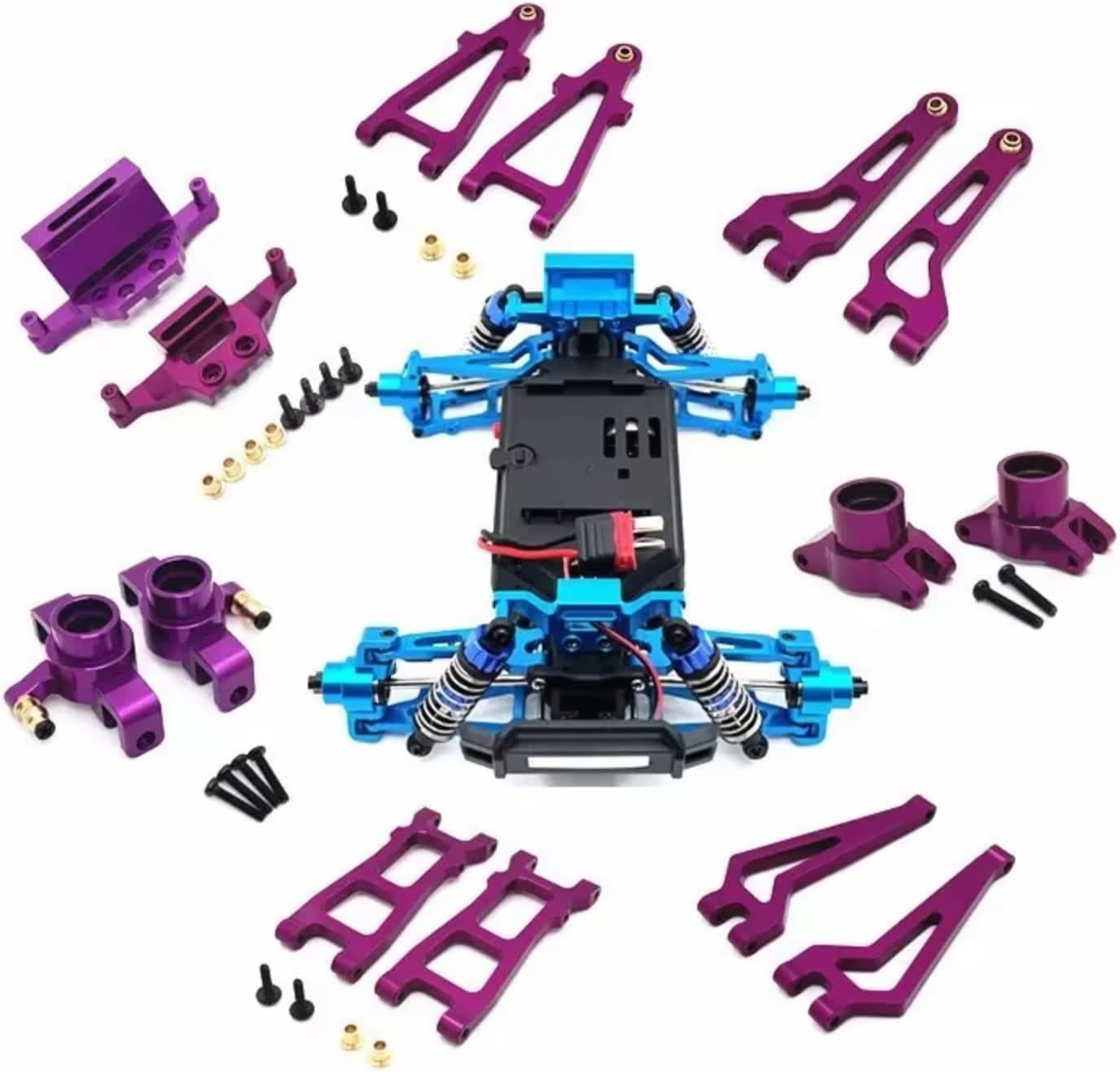RC Cars Parts for MJX 20208 for JJRC C8811 1/20 Metal for Swing Arm Steering Cup Shock Absorber Bracket RC Car Upgrade Parts(Purple)