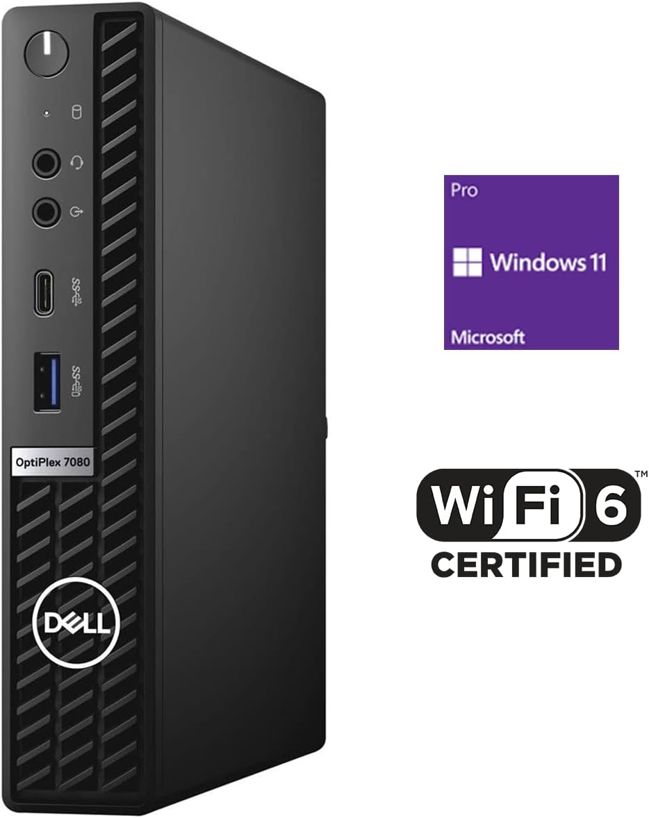 2021 Dell OptiPlex 3080 Micro Form Factor Business Desktop, Intel Core i5-10500T, 16GB DDR4 RAM, 512GB SSD, WiFi, HDMI, Bluetooth, Wired Keyboard&Mouse, Windows 11 Pro