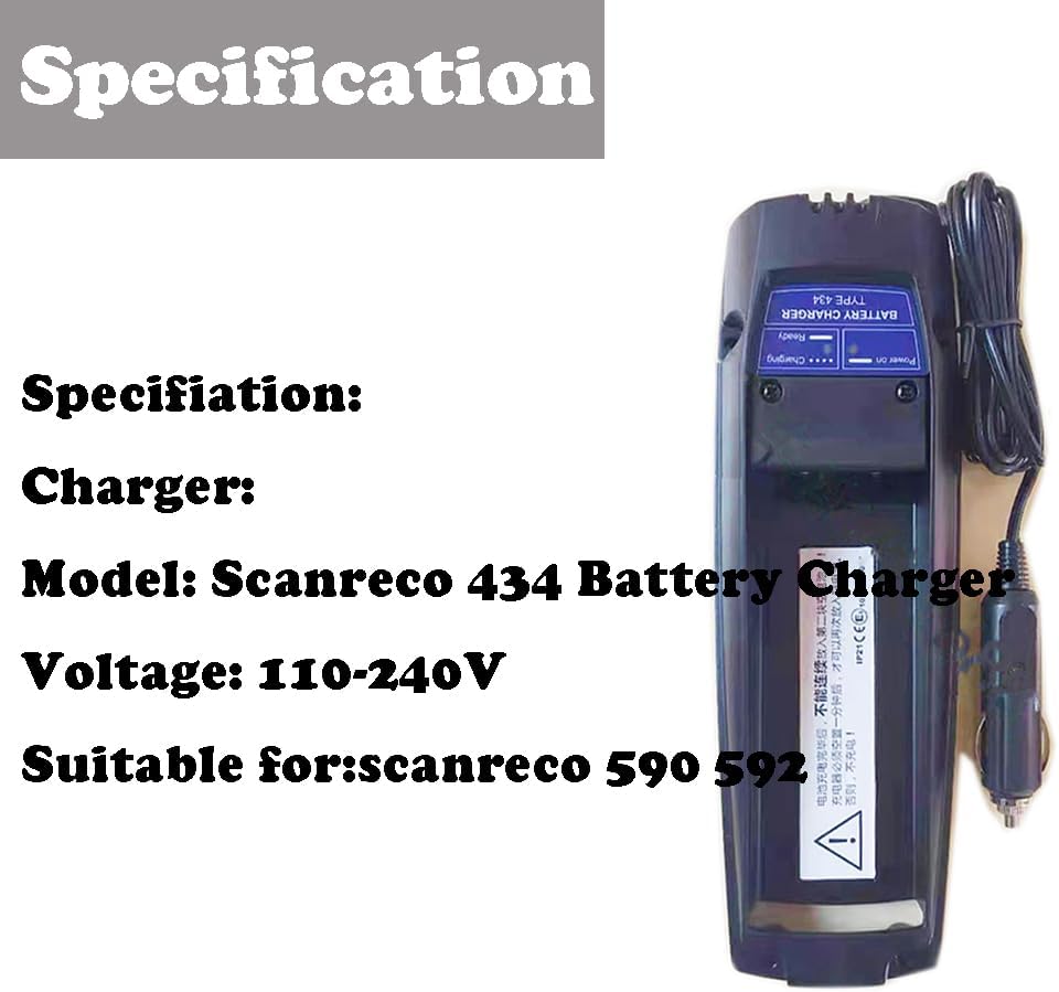 1-Pack 7.2v 2000mah scanreco 592 Battery Charger, 24V Scanreco 434 Battery Charger for 7.2V SCANRECO 592 590 960 RC400