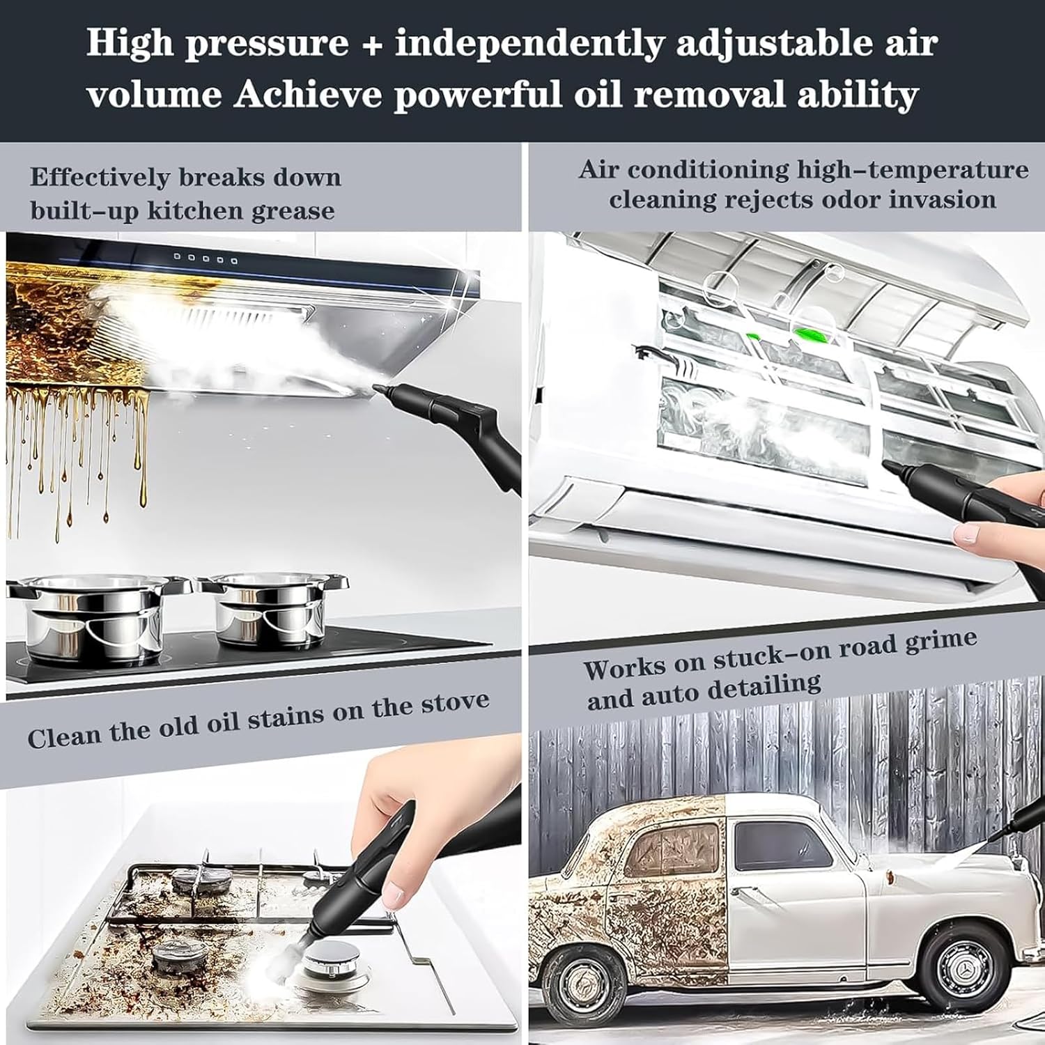 Steam Cleaner, Handheld, Can Remove Stains On Sofas, Kitchens, Curtains, Carpets, Windows and Other Surfaces