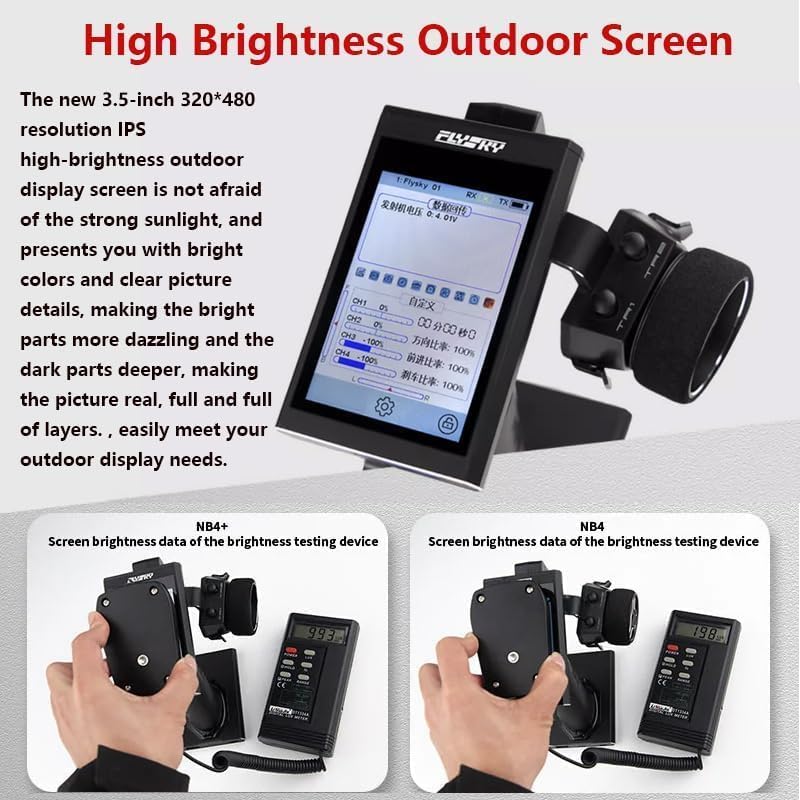 Flysky Noble NB4+ 2.4G 8CH 3.5 inch Color IPS Touch Screen Radio Transmitter with FGR4B Receiver for RC Car Boat
