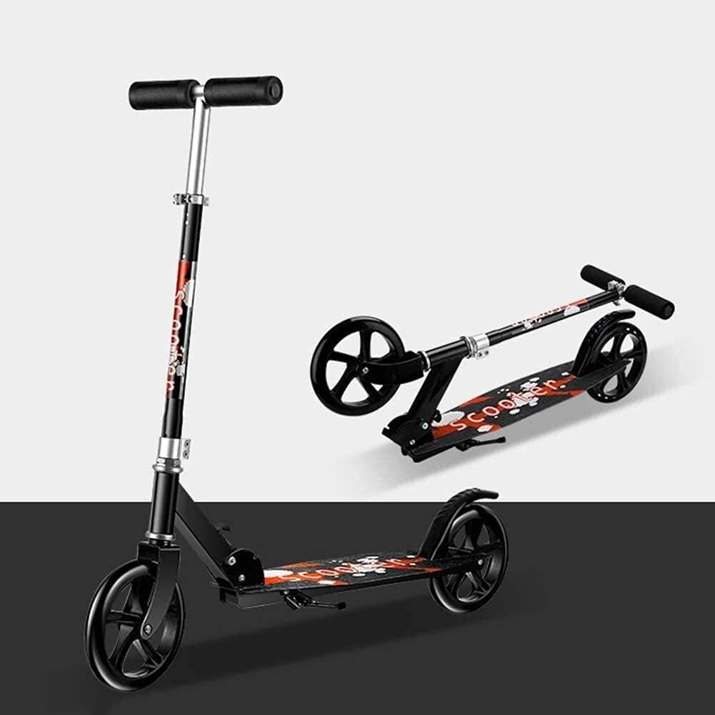 Scooters Kick Scooter for Adults Kids Big Wheel Scooter for Adult Teens – Lightweight Adjustable Foldable Commuter Kick Scooter with Rear Fender Brake Non-Electric 220 Lbs Weight Capacity