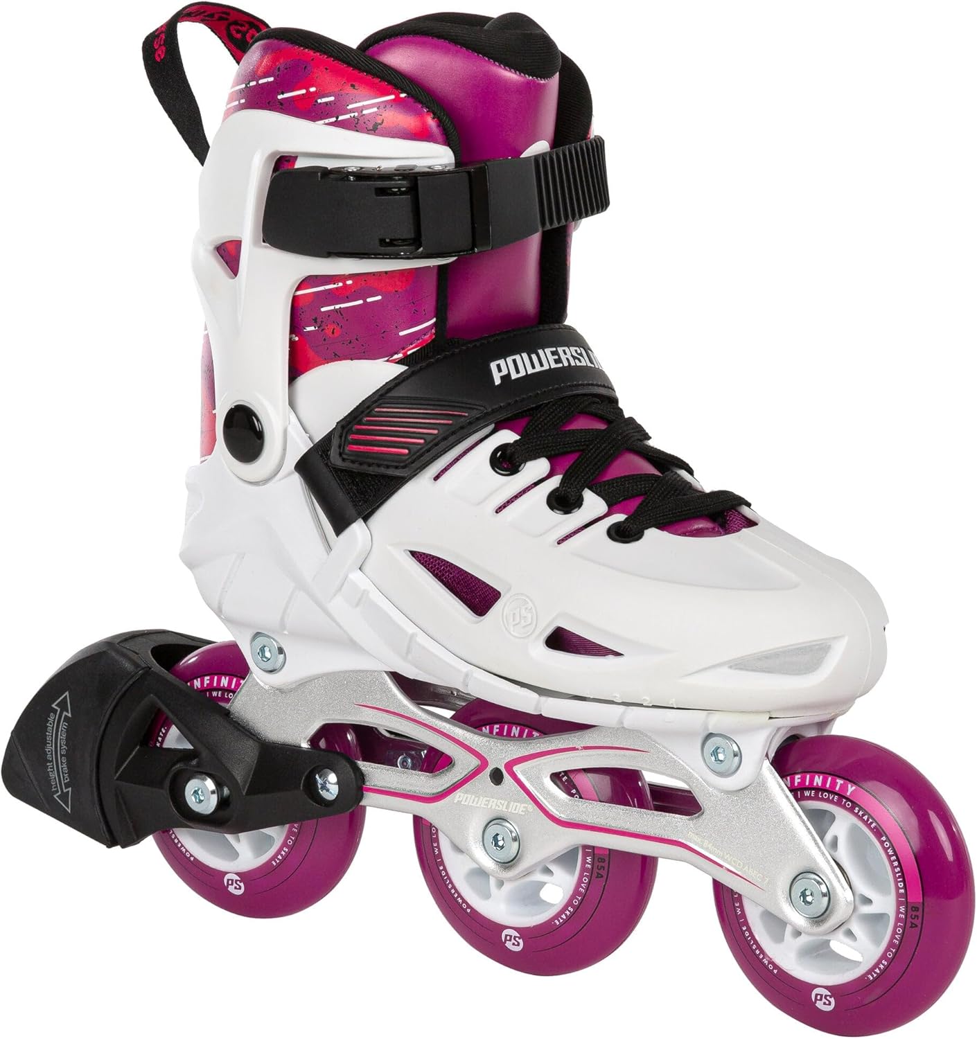 Powerslide Universe Pink Adjustable Inline Skates for Children, ABEC 7 Pro Bearings, Item No.: 940689