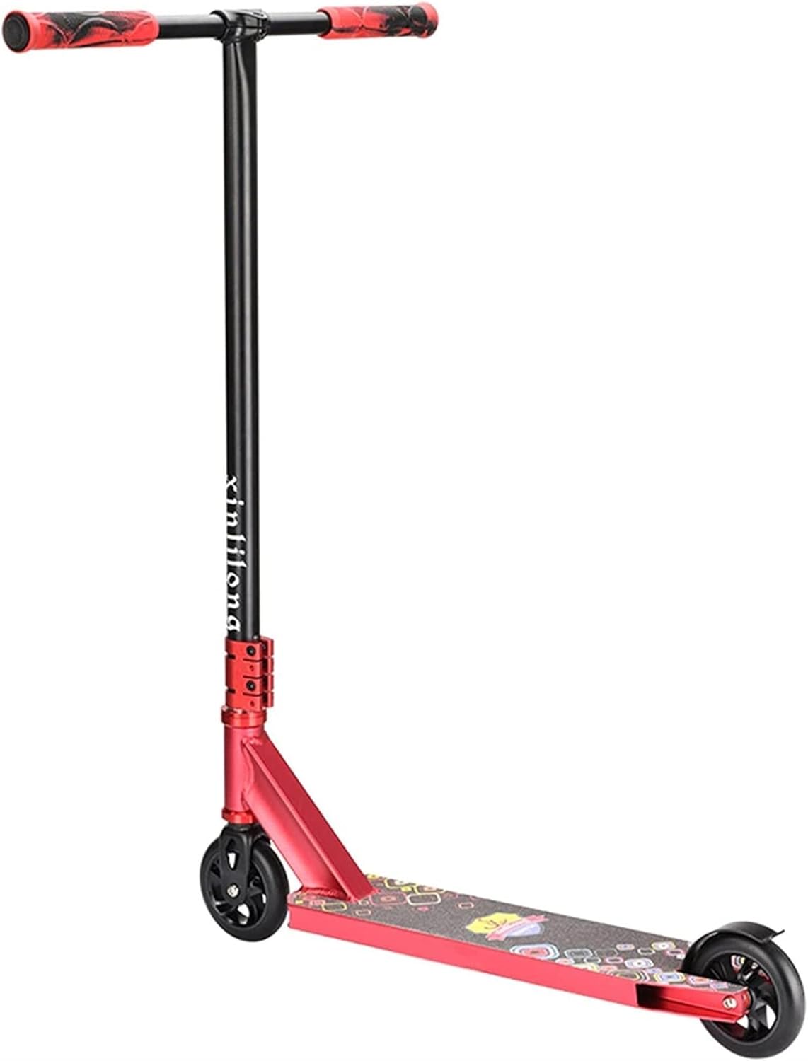 Adult Street Car Two-Wheeled Professional Extreme Scooter Competitive Stunt Car Combination Lever Scooter (Color : Red) (Blue)