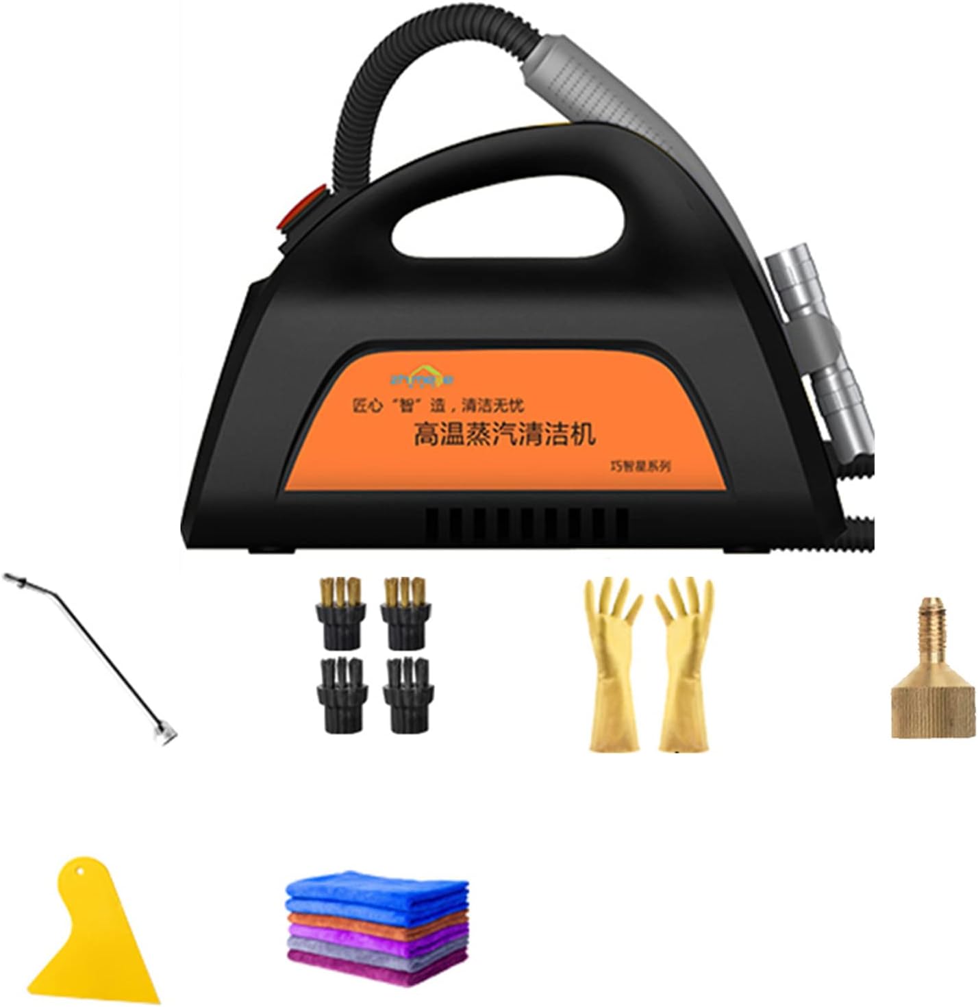 High Pressure Steam Cleaner,3000W High Temperature Steam Cleaning Machine Air Conditioner Kitchen Car Washing Machine with Cleaning Kit Tool,Black