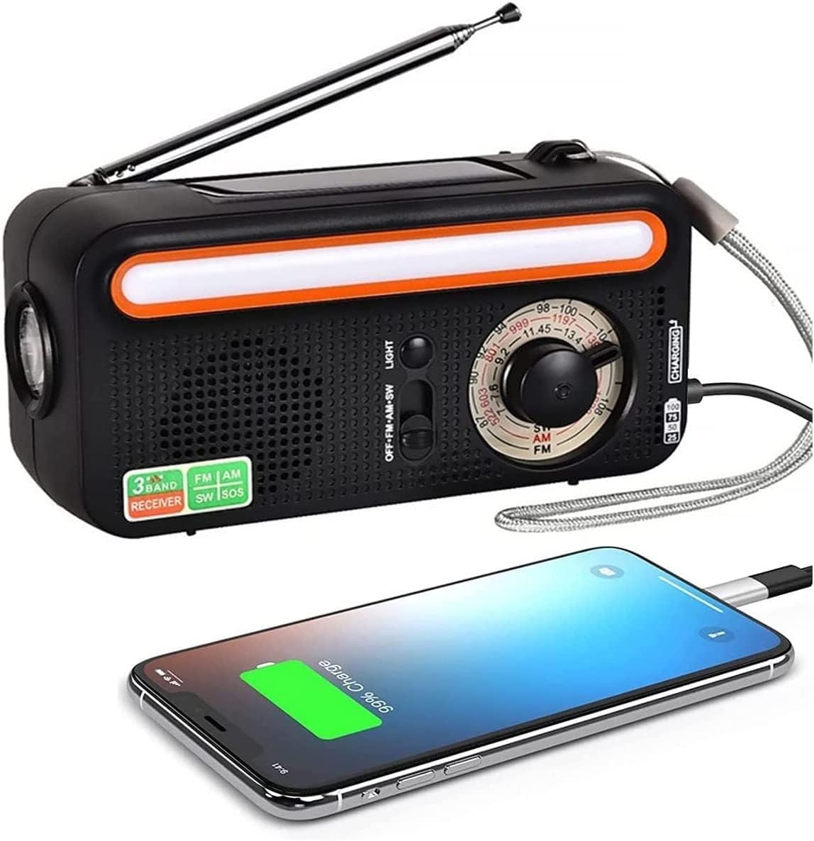 Portable Weather Radio with Led Flashlight