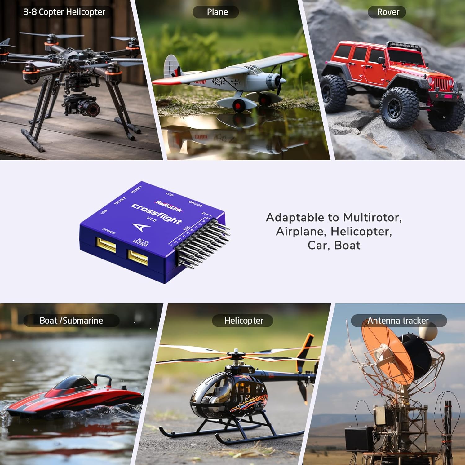 Radiolink AT9S Pro Gold, 10/12 Channels Radio Transmitter&Receiver R9DS, Crossflight flight controller&TS100M8N GPS&PRM-03Telemetry, Long Range for Airplane/Jet/FPV Racing Drone/Quad/RC Truck Car/Boat