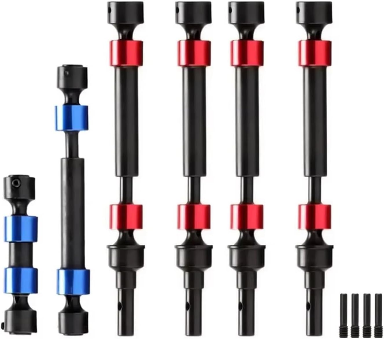 RC Car Drive Shafts for Traxxas 1/10 for E-Revo 2.0 for VXL 86086-4 Brushless Transmission Shaft 8652 8655 8650 8651 Splined Front Rear Center Drive Shaft RC Car Parts(Red)