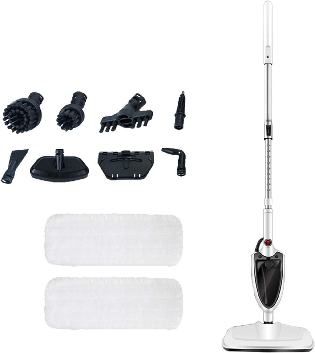 Steam Mop with 110°C High Temperature Steam 15S Heating Time Carpet Cleaner 6 Functions in 1 Steam Mop Environmentally Friendly Adjustable White (White)