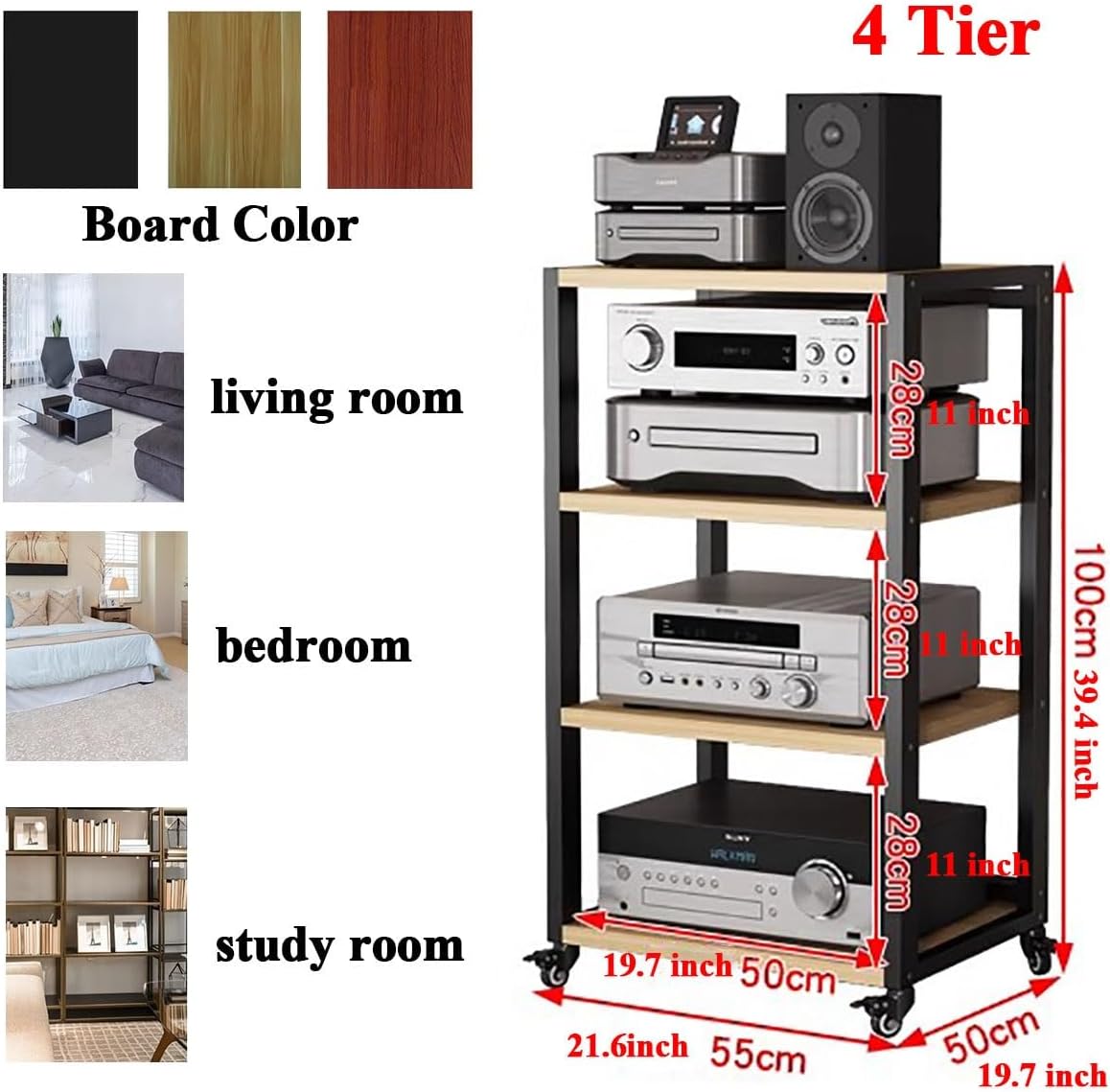 4 Tier Small Media Consoles For Living Room