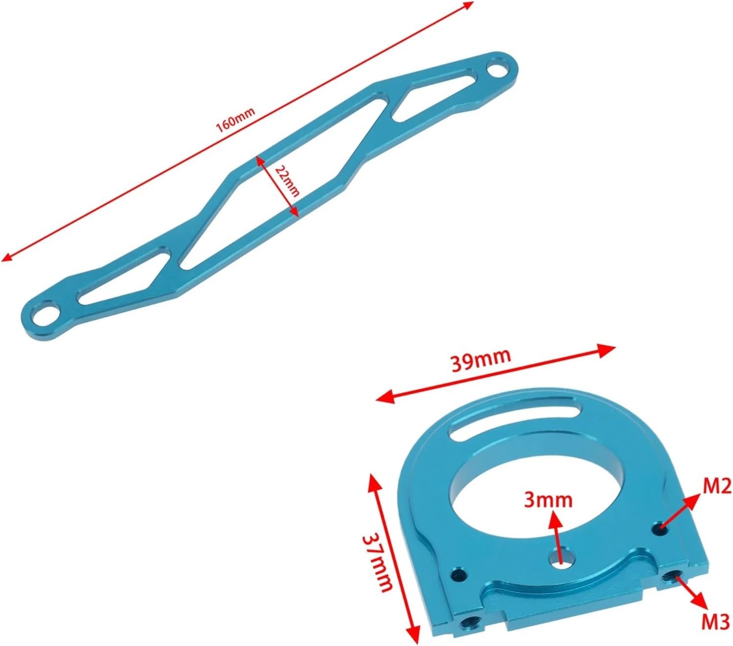 RC Car Models Parts For Tamiya For TT-02 For TT02 1/10 Metal Suspension Arms Steering Modification Accessory Kit RC Car Upgrade Parts Accessories(Red)
