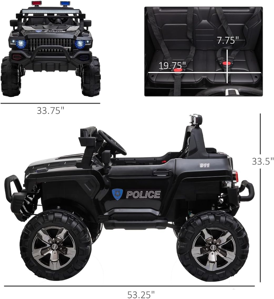Electric Ride-On Vehicle with Realistic Lights, Sound Effects, and Dual-Seat Design for Outdoor Fun and Safe Exploration