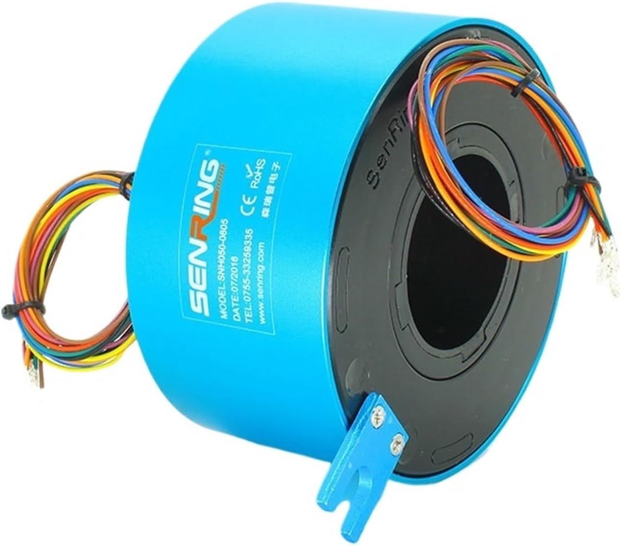 Signal Transfer Slip Ring with OD119mm Hole Size 50mm Electronical Rotary Unions Aluminum Alloy Housing Material