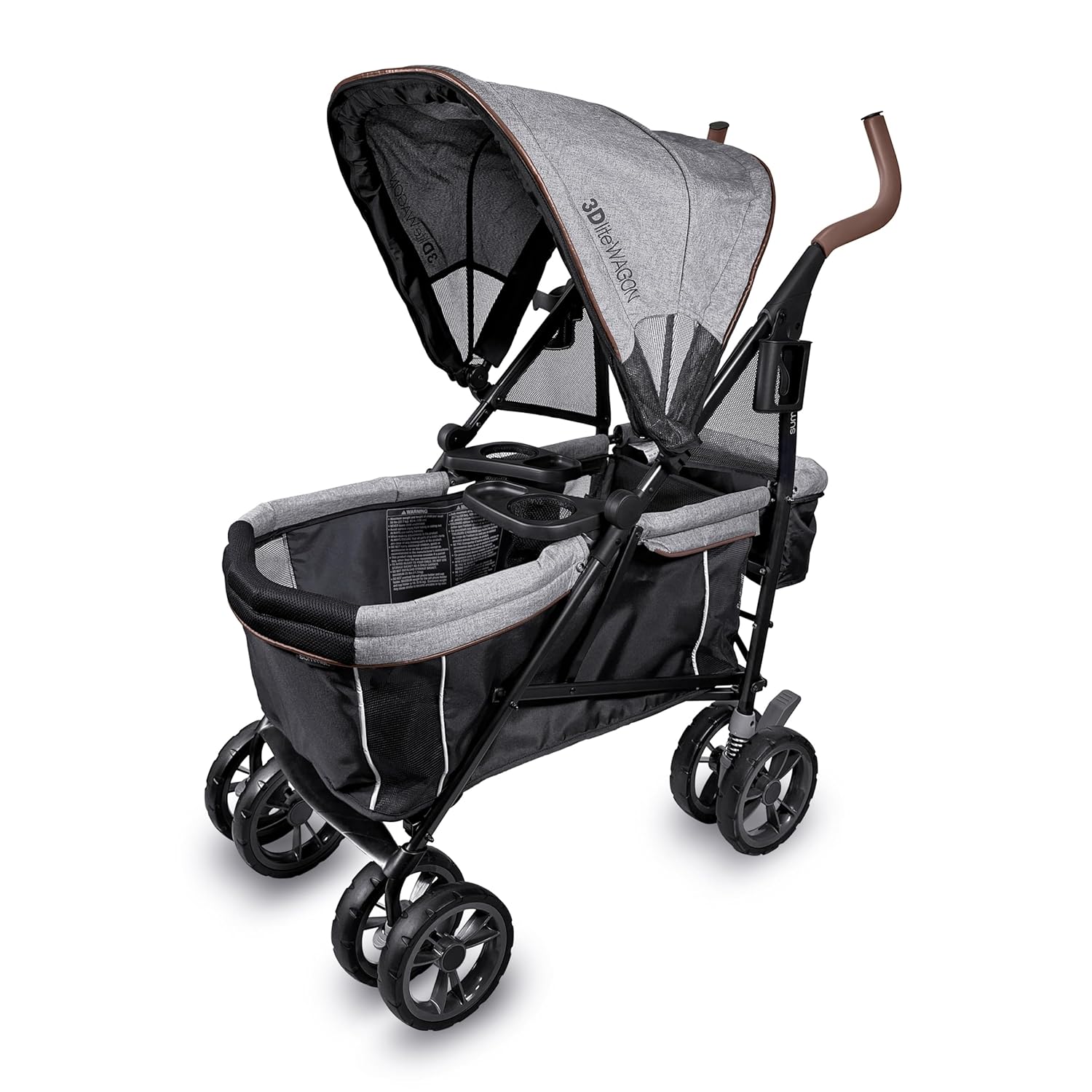 Ingenuity 3Dlite Wagon Convenience Lightweight Stroller for Infants, Accommodates up to 50 Pounds and Holds 2 Children, Black/Gray
