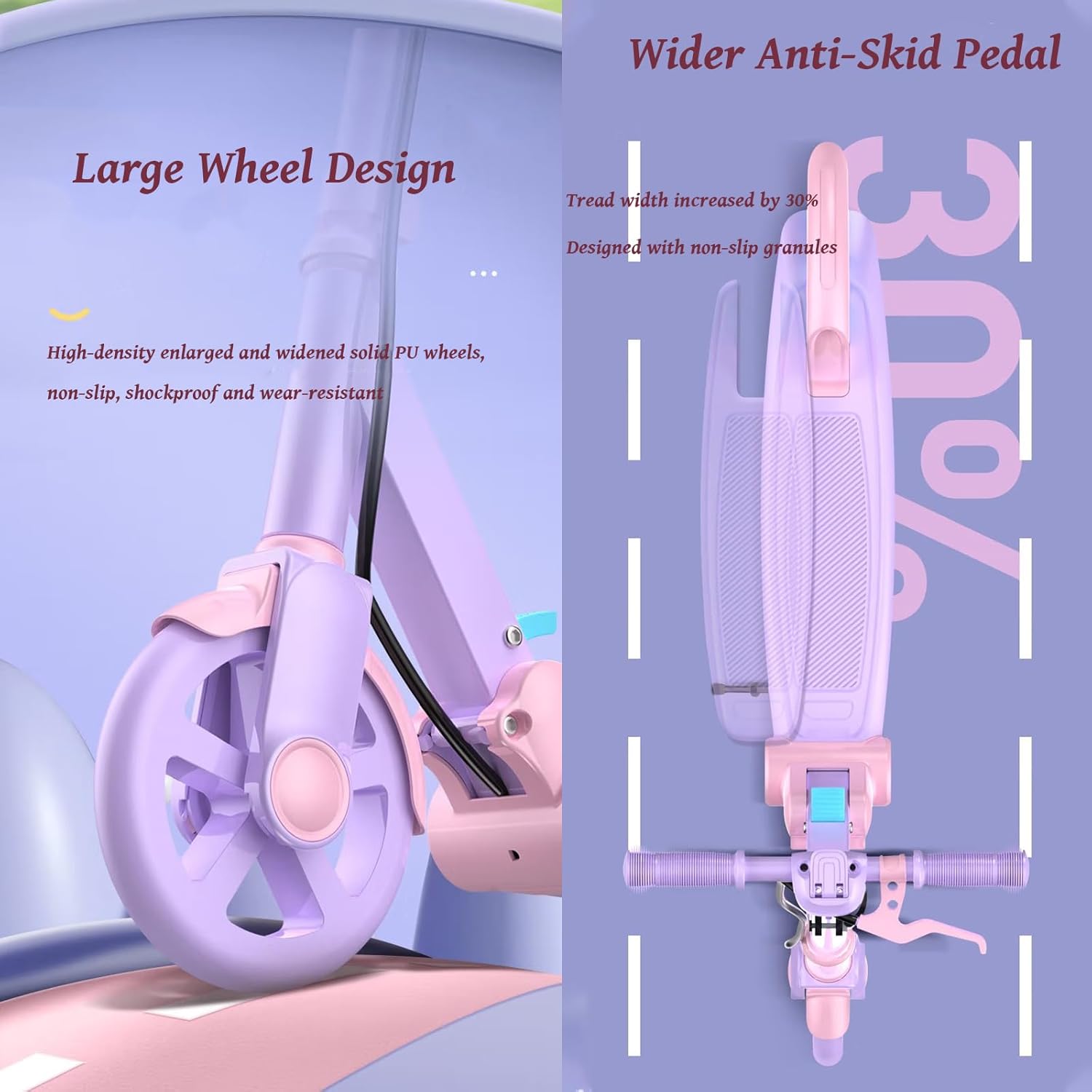 Scooters for Kids 6 Years and up, Folding Kick Scooter 2 Wheel for Teens,Adults, 4 Adjustable Handlebar, Big Wheels, Dual-Brake System,Lightweight Sports Commuter Scooter, Sturdy Frame, up to