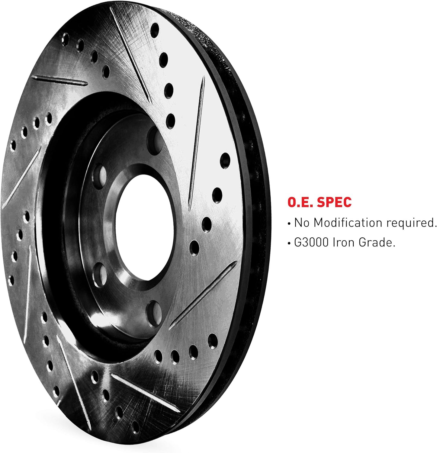 R1 Concepts Front and Rear Brake Rotors For 2021-2024 Tesla S| Drilled Slotted Disc Brake Rotors| Brakes and Rotors