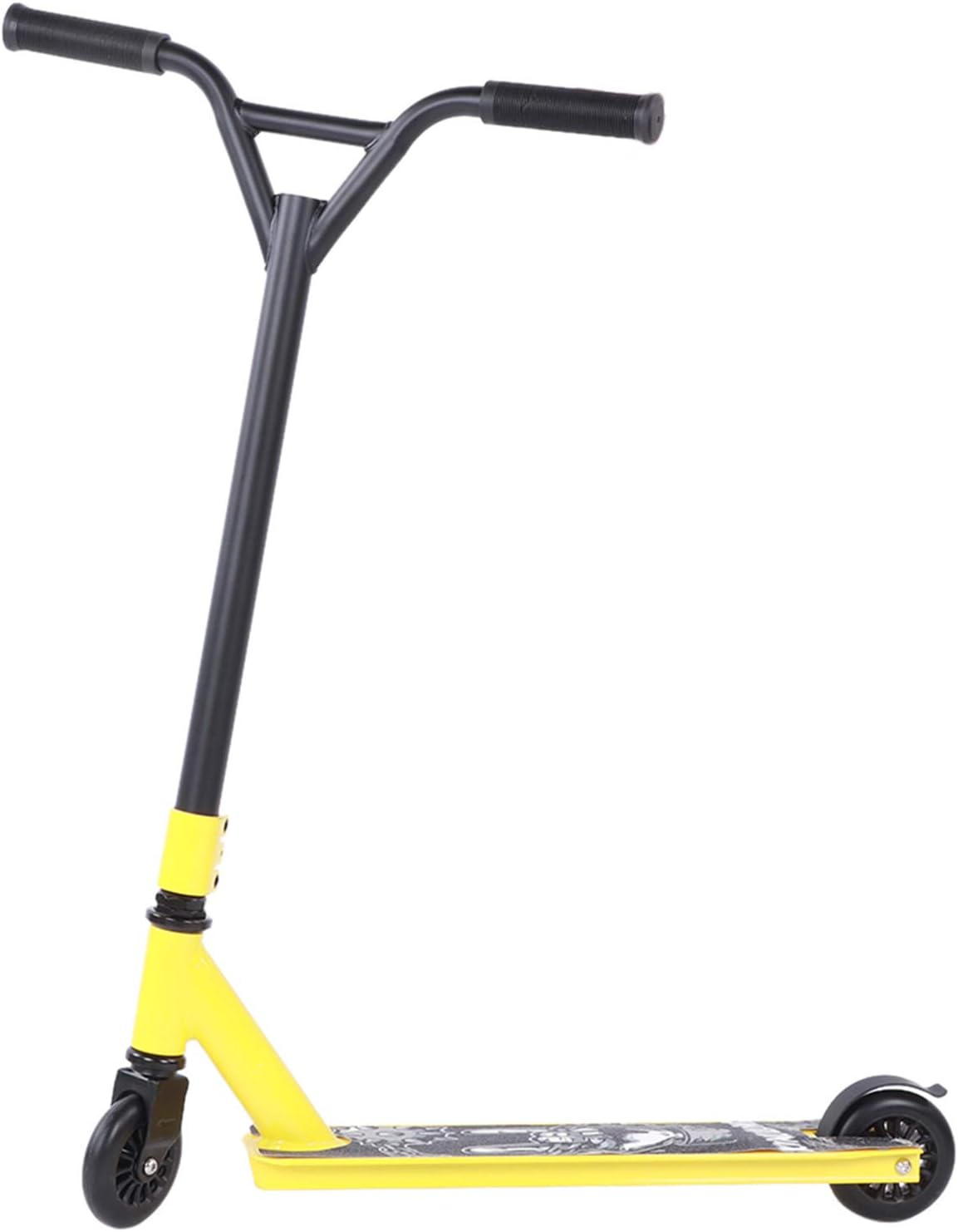 Yellow Scooter, Adult Stunt Scooter with 2 PU Wheels, Portable Sliding Pedal Equipment, Elastic PU Wheels for Commuting, Shopping, and Outdoor Adventures,