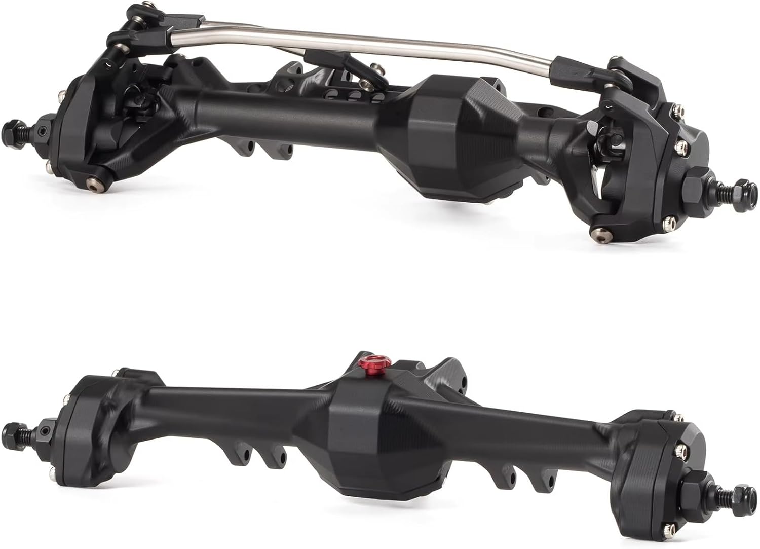 Rc Crawlers Axles For Phoenix VRD For LCG For Rock F10 VS4-10 1/10 CNC Aluminum Portal Axle Set With BTA Servo Mount Chassis RC Crawler Truck(Black,1set)