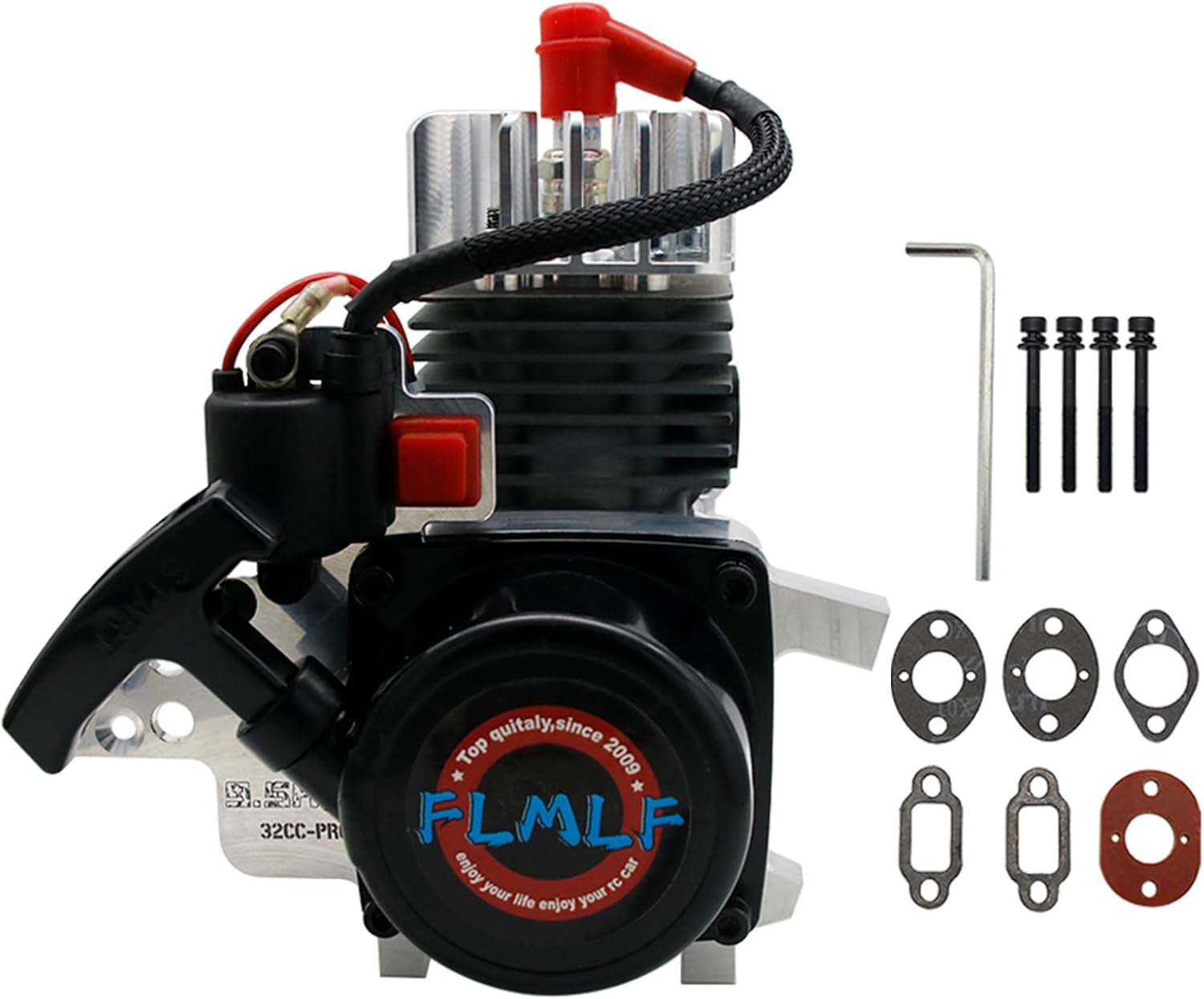 FLMLF CNC 2-Stroke 4 Bolt 32CC PRO 11HP Reed Case Engine for 1/5 HPI ROFUN ROVAN KM Baja LT FG QL FID MCD DBXL GoPed RedCat HSP Rc Parts