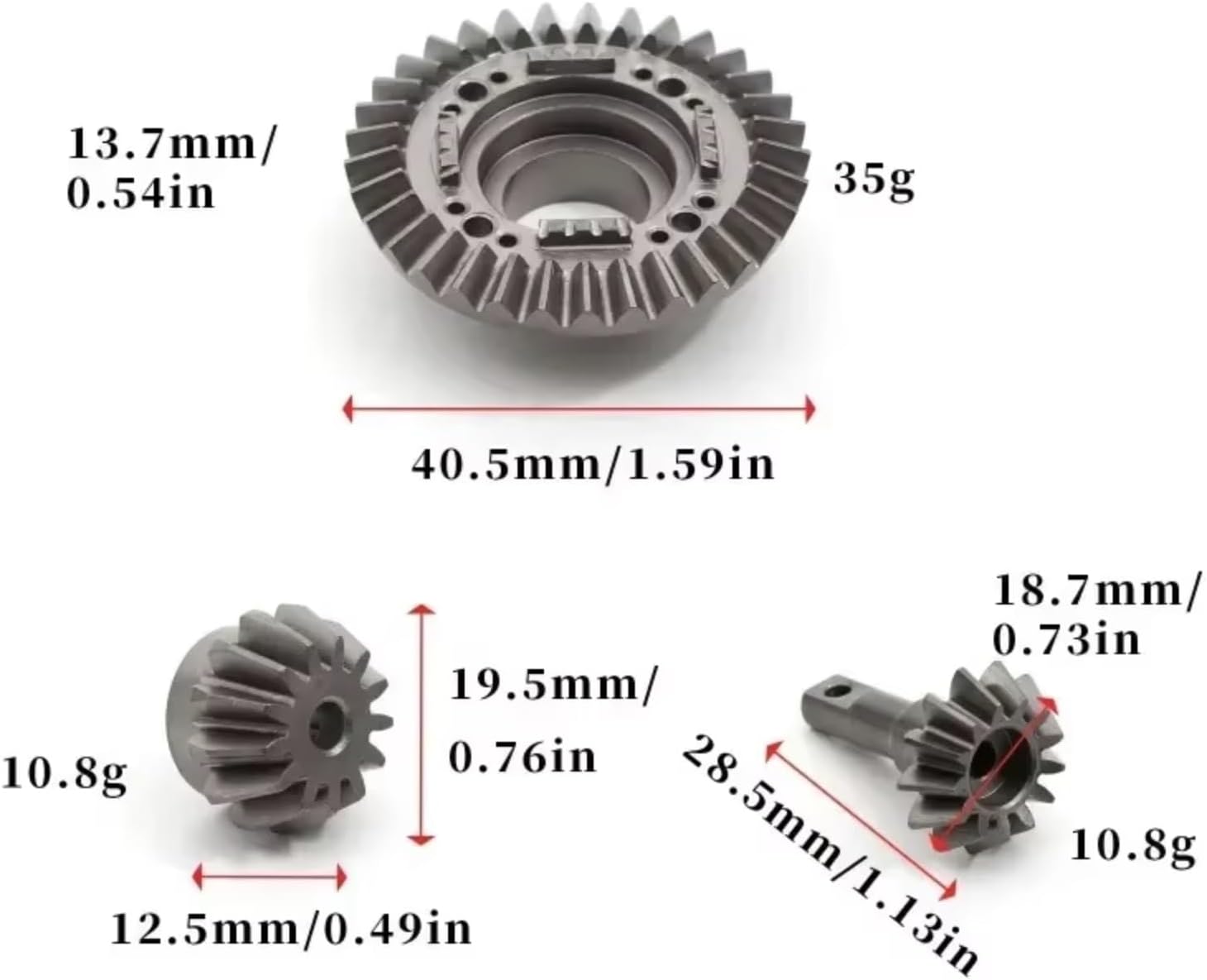 RC Car Upgrade Part for Traxxas for UDR for Unlimited for Desert for Racer 1/7 40CR Steel Differential Gear Output Gears Set 8578 8579 RC Car Parts Accessories(Rear and Front)