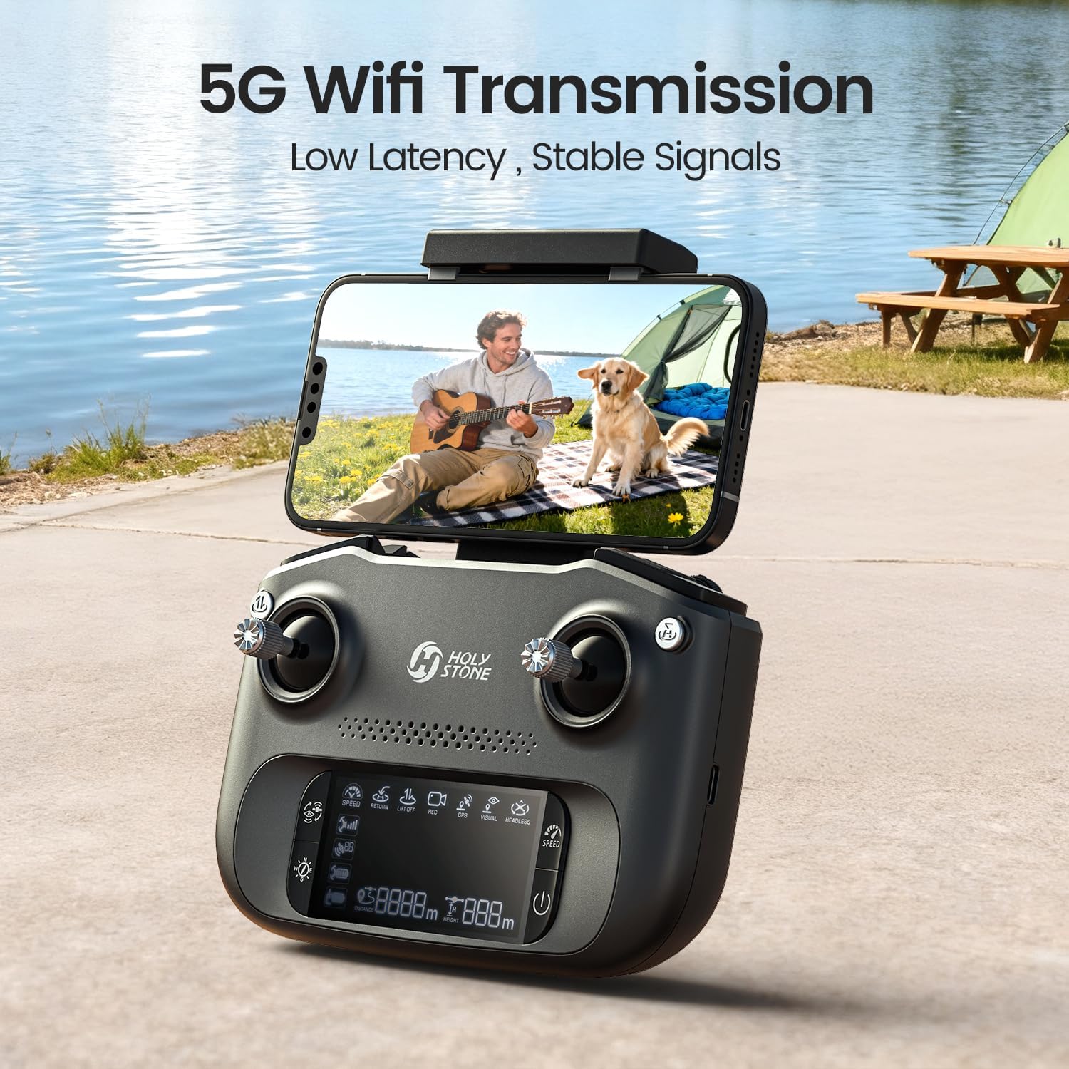 Holy Stone HS175G GPS Drone With 4K EIS Camera For Adults, 249g Foldable RC Quadcopter With Auto Return, Follow Me, 60 Mins Flight Time, Battery Fast Charge, Headless Mode, Upgraded HS175D