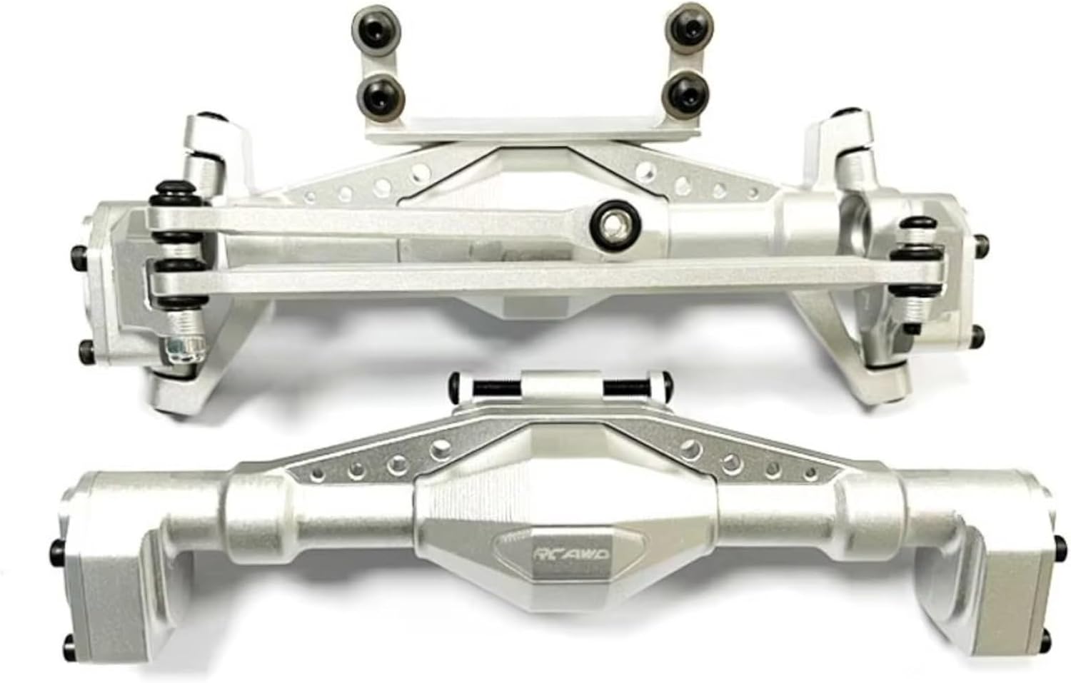 For Axial UTB18 For Capra AXI01002 1/18 RC Car Upgrade Parts Vehicle For Climbing For Buggy Aluminum Alloy Front Rear Portal Axle Rc Parts(Silver,1Set)