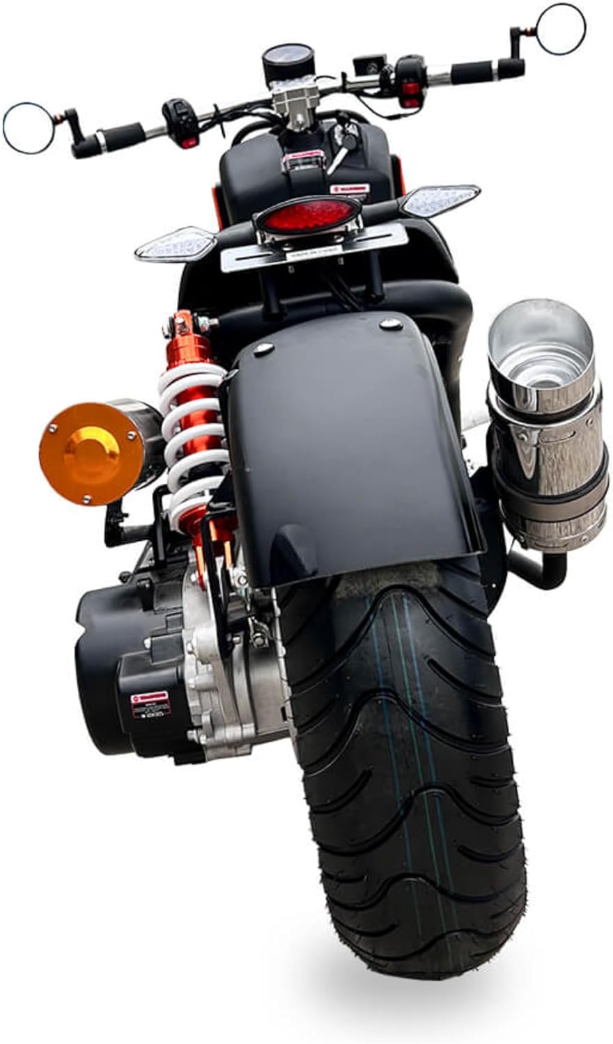 150cc Mean Dog Scooter Generation 4 Automatic Transmission PMZ150-21, Street Legal Motorcycle for Adults, LED Headlights Digital Speedometer, Stretched-Out Ruckus Style Powerful GY6 Engine Smooth Ride