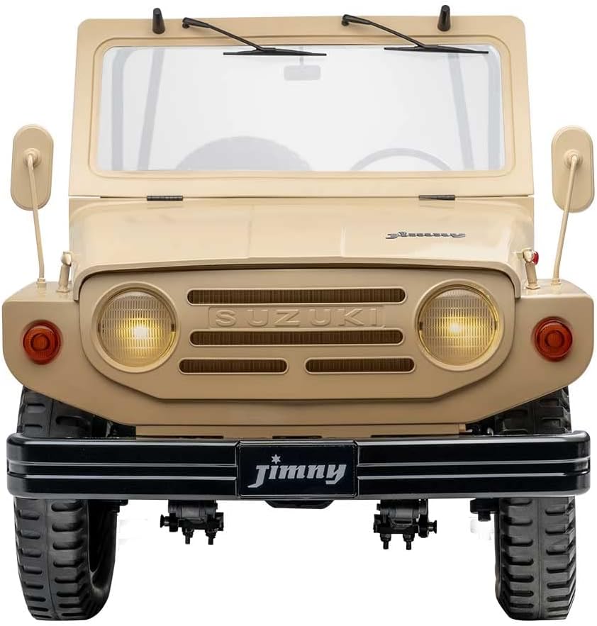 FMS 1/6 Jimny LJ10 RC Crawler RC Car Official Licensed Model Car 15km/h 4WD Hobby RC Crawler RC Cars RS Remote Control Car with LED Lights Vehicle 4-Ch 2.4GHz Transmitter for Adults Tan