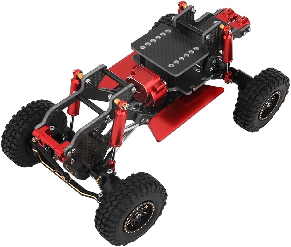 Ascent 18 Metal & Carbon Fiber Chassis Frame Assembled Kit with Transmission Axle Wheel Links for 1/18 RC Crawler Redcat Ascent-18 Upgrade