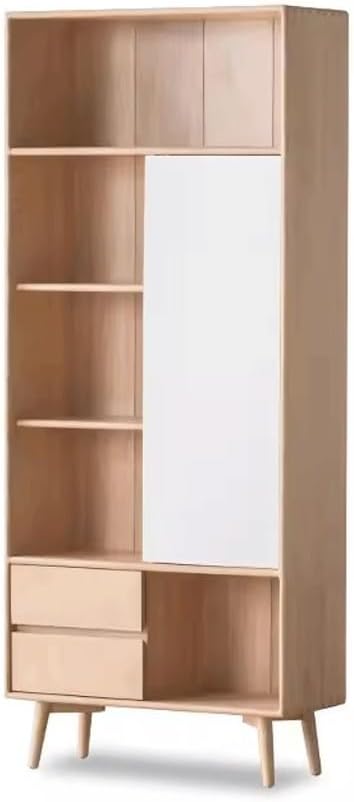 HEAIQI Book Shelf Open Bookcase All Solid Wood Bookcase Ash Wood Bookshelf Storage Rack Display Rack Solid Wood Bookshelf Nordic Simple Bookshelf for Living Room, Home Office, Bedroom (Color : B)