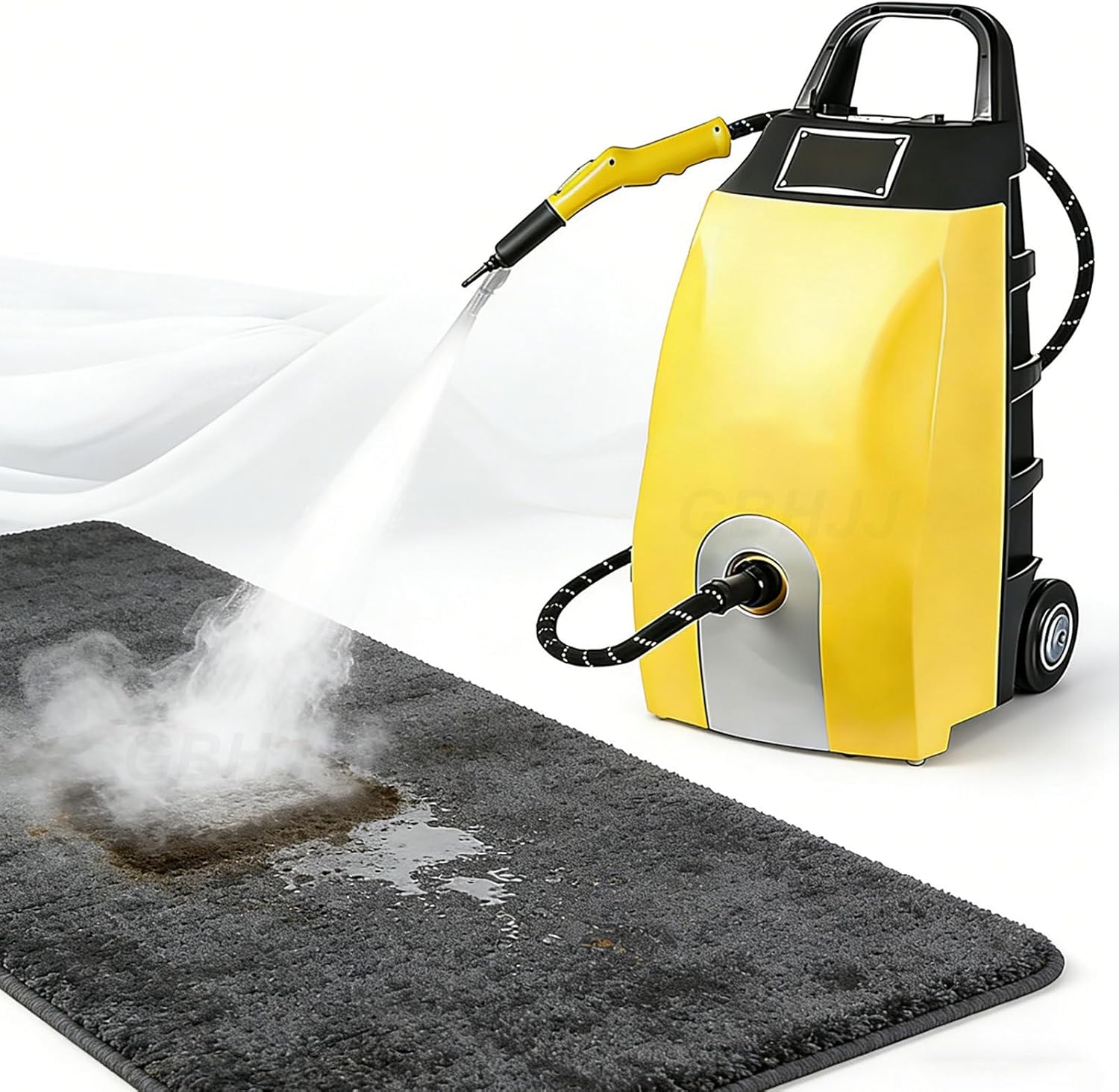 GBHJJ 3000W Multipurpose Powerful Steamer, High - Pressure Multi-Use Steam Washer, 3.5LSteam Cleaner, 6 Accessories & 40 - sec Heat - Up for Home,Car Washing & AC Cleaning Yellow