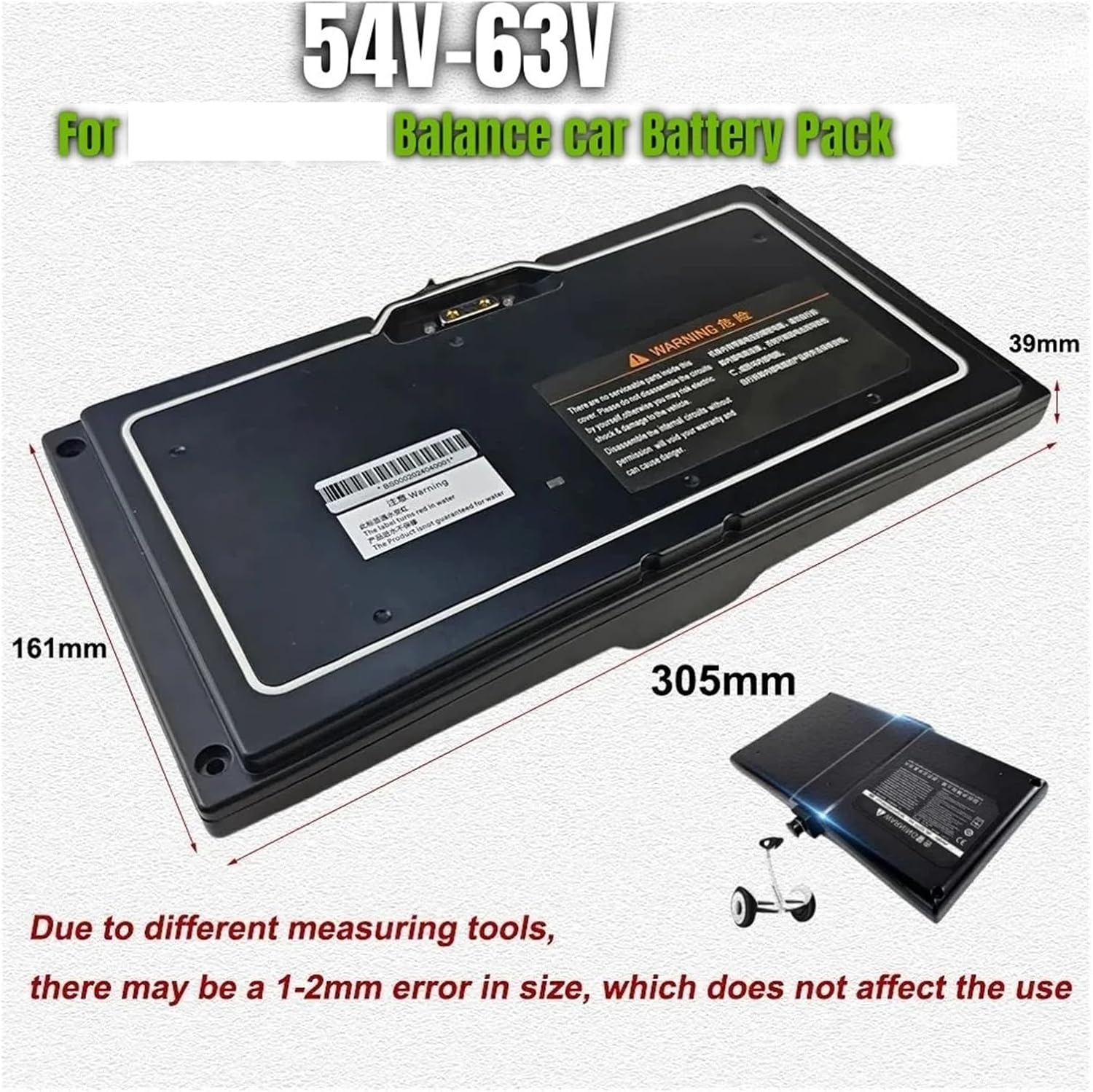 54V-63V 4400mAh 3pin/4pin Battery, Tested Rechargeable，Compatible for Ninebot Mini PRO Electric Scooter Balance Car Battery Pack BMS Connection APP(4-pin Port Battery)