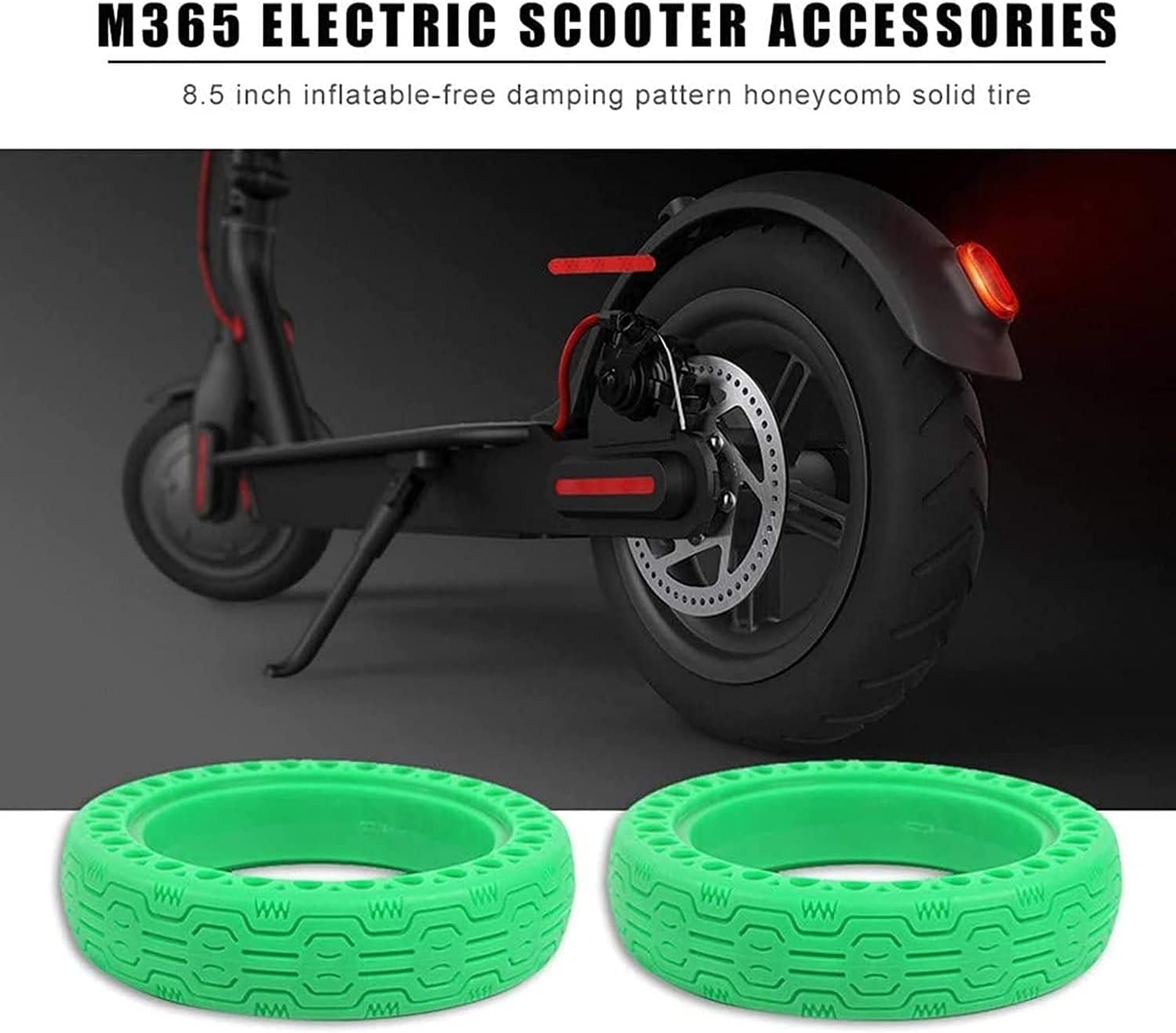 Wheels Electric Scooter Replacement Wheels, 8.5 Inch Solid Tires, 8-1/2'' Honeycomb Tires, for M365 Or Similar E-Scooter Models (Color : Svart)