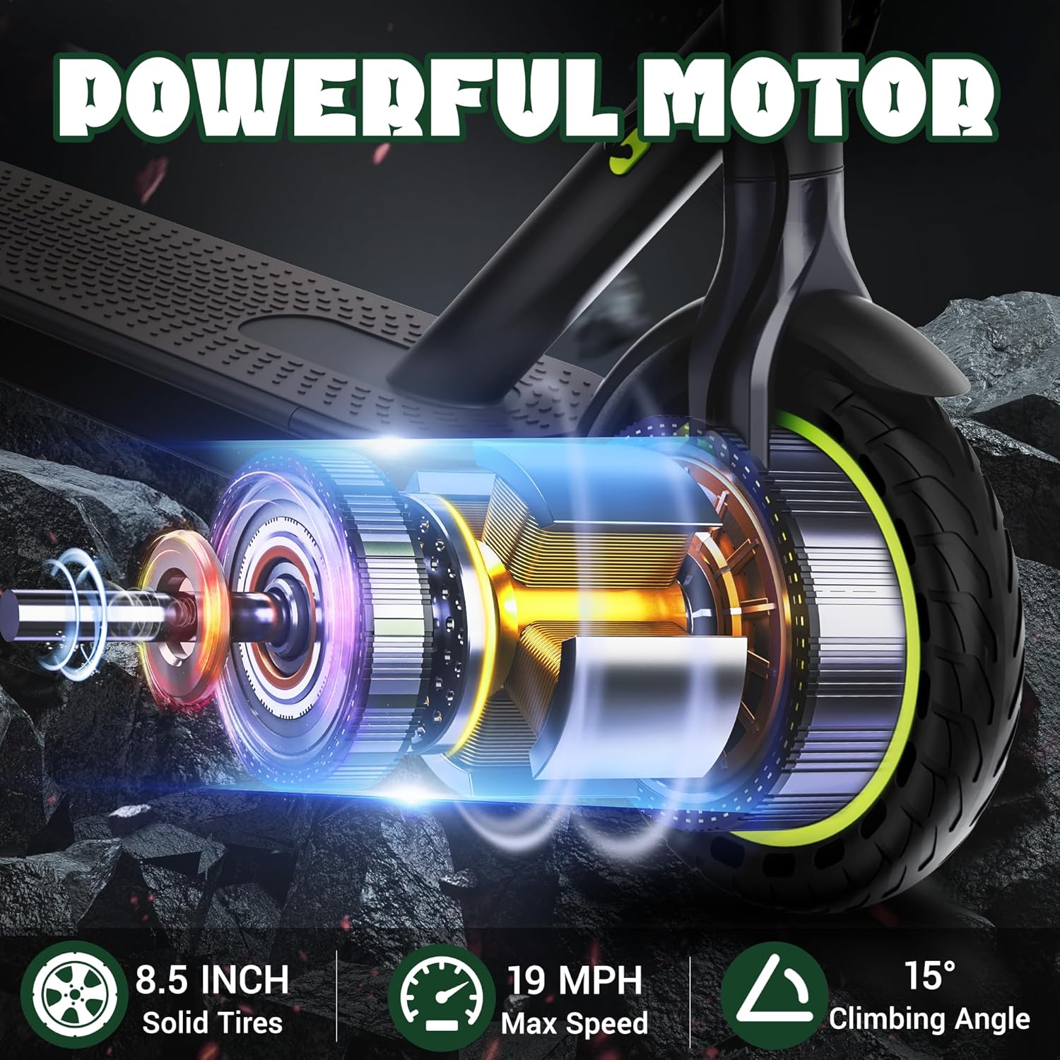 VOLPAM Electric Scooter Adult, 19 MPH & 15 Miles Range, 350W Motor, 8.5