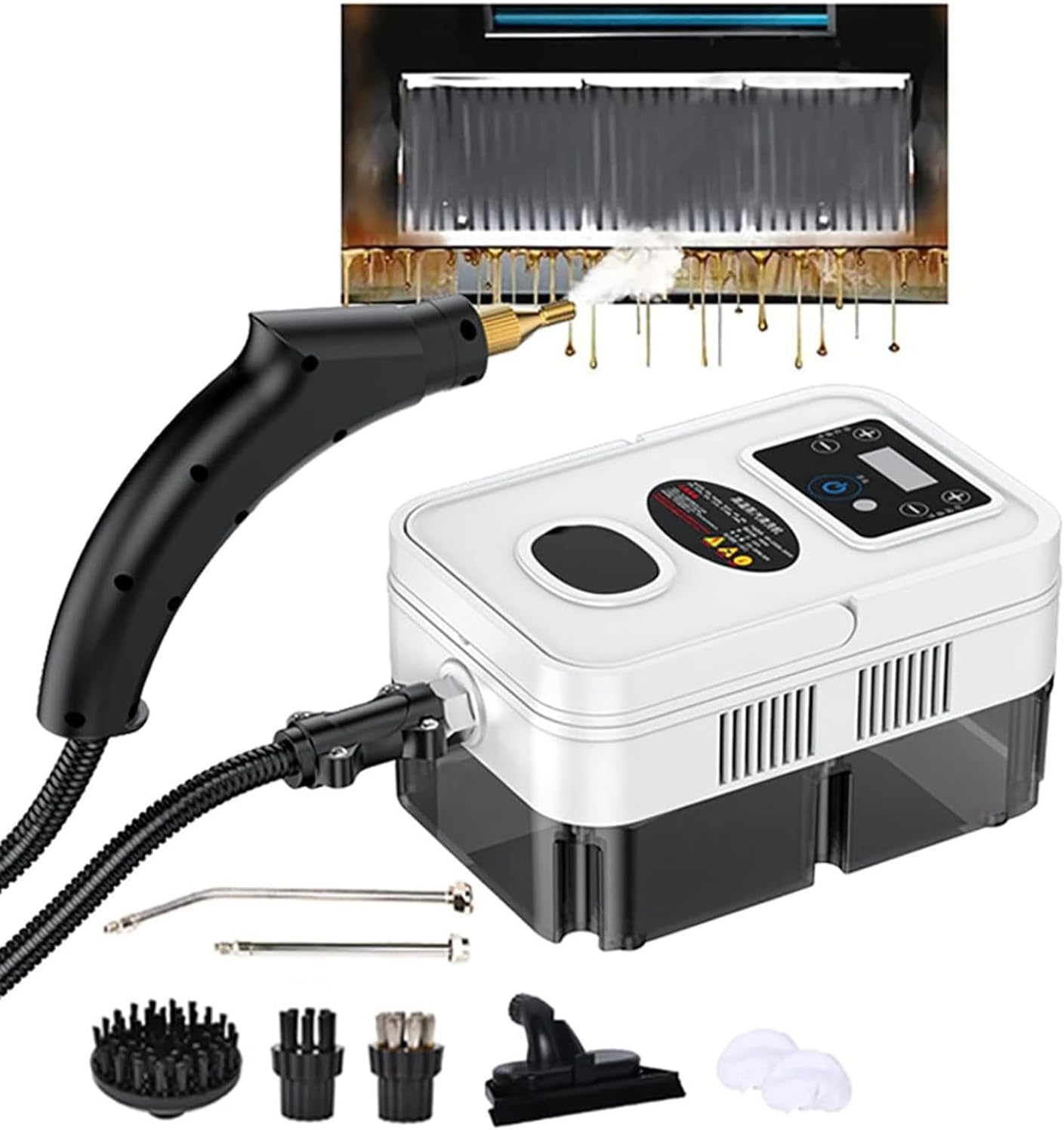 MiBoce Portable Steam Cleaner, High Pressure Steam Cleaner, 1200ml Capacity, 1-6 Levels of Pressure & Time Adjustable, Efficient Preheating, for Cleaning Tile Car Kitchen Bathroom Living Room