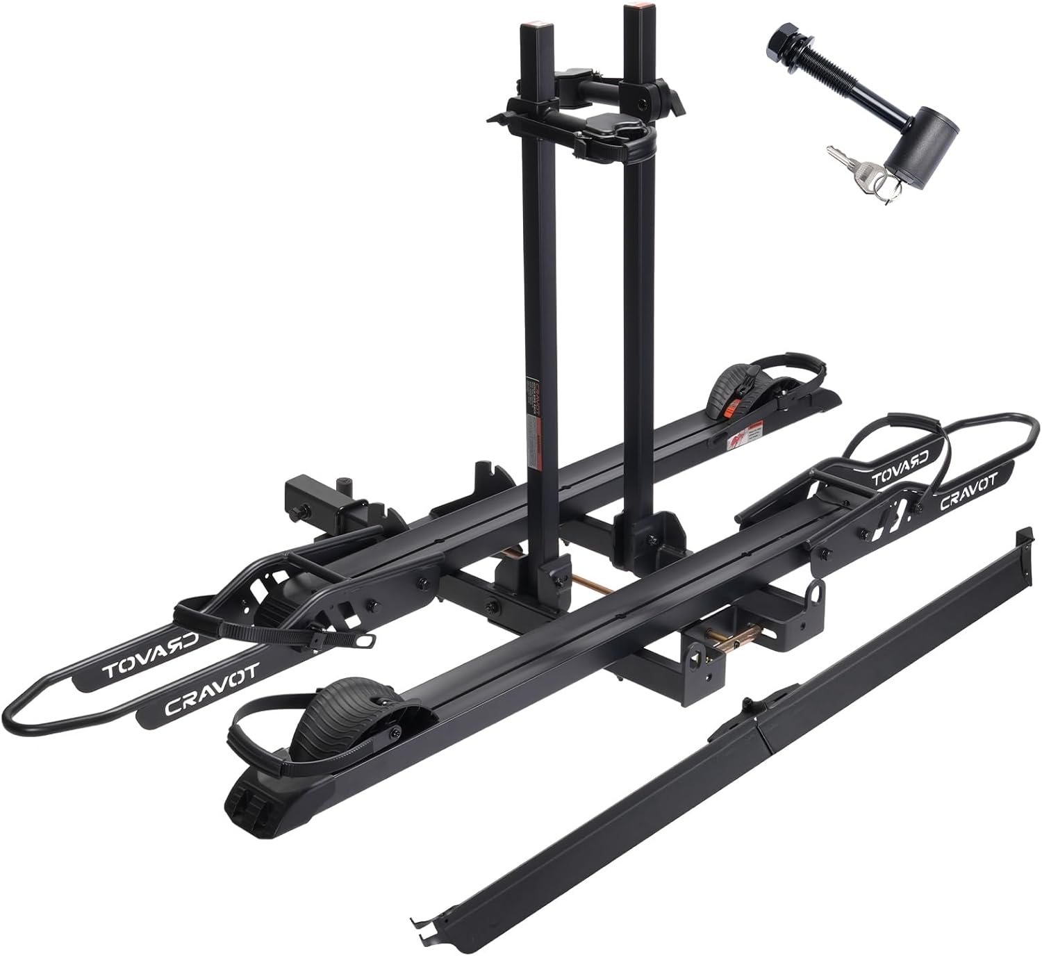 CyberRack S2 Ebike Rack, 300 lbs Capacity Foldable Bike Racks for Tow Hitch Heavy Electric Bike Carrier for 2 E-Bike, Up to 5-inch Fat Tire 2'' Receiver