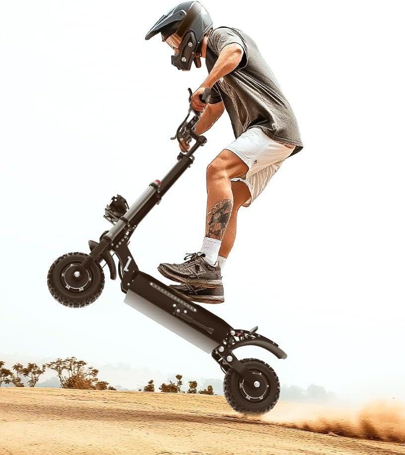 Adult Electric Scooter 5600W Dual Motor with Seat, Top Speed 50mph, Range 50-60 Miles, Foldable Commuter Electric Scooter