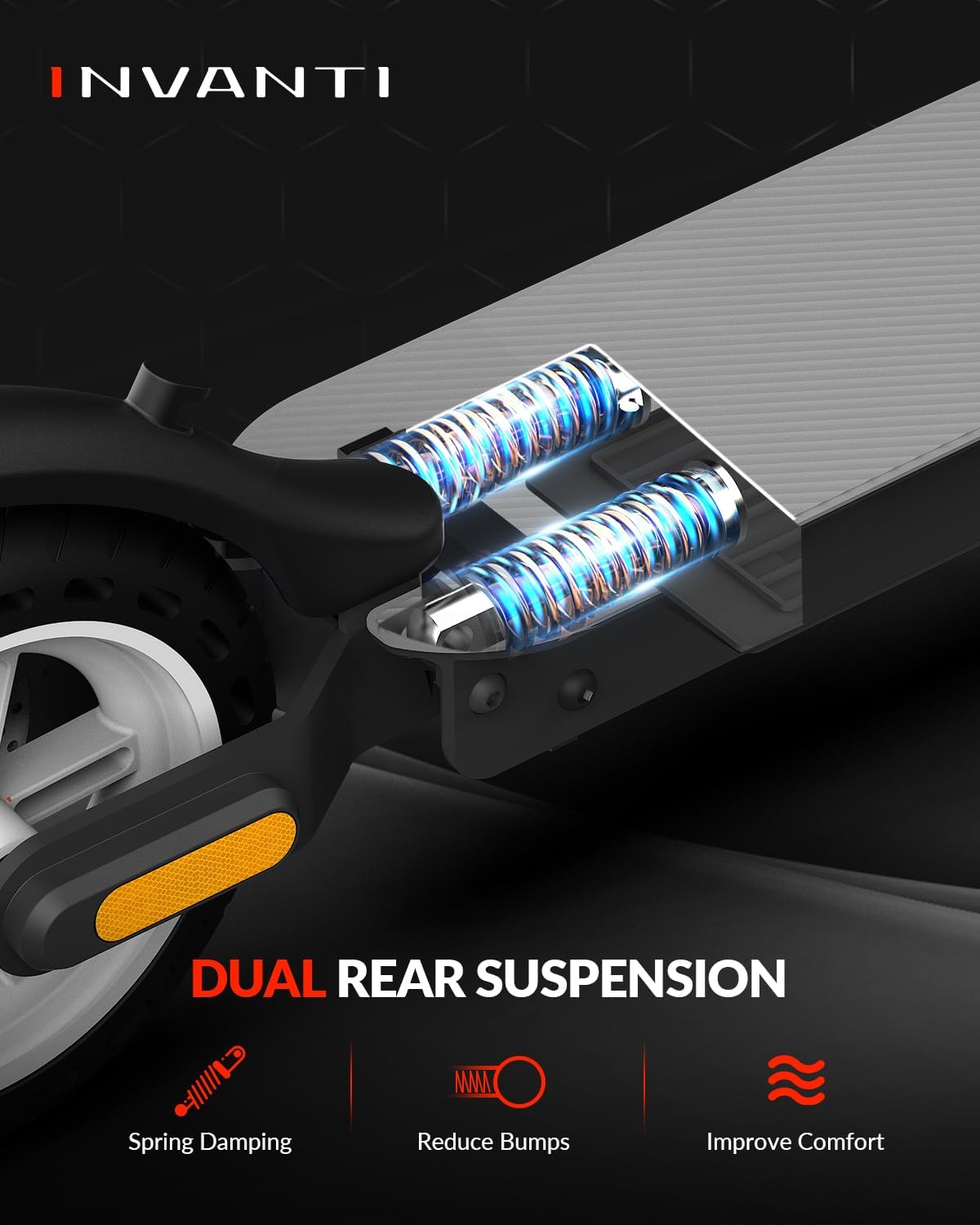 INVANTI E30 Adult Electric Scooter, Max 20Miles & 18 MPH, 350W Motor, Turn Signals, Smart APP, 8.5